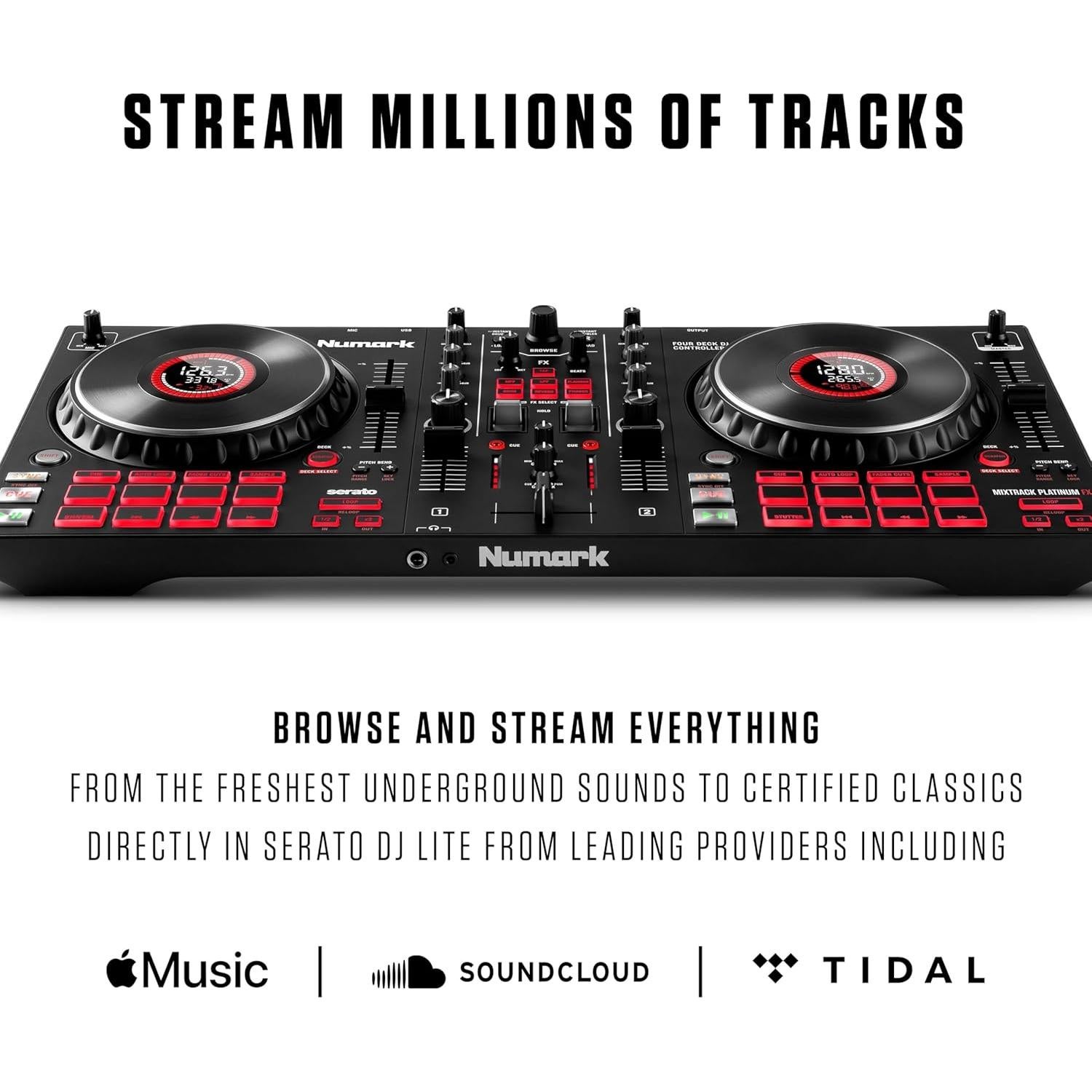 Controlador DJ Numark Mixtrack Platinum FX 4 Decks con Pantallas