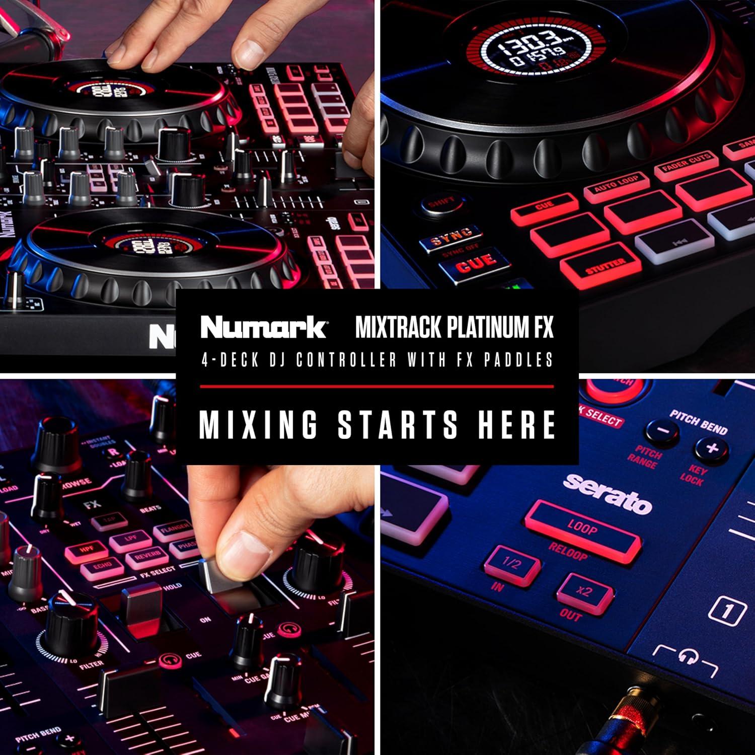 Controlador DJ Numark Mixtrack Platinum FX 4 Decks con Pantallas