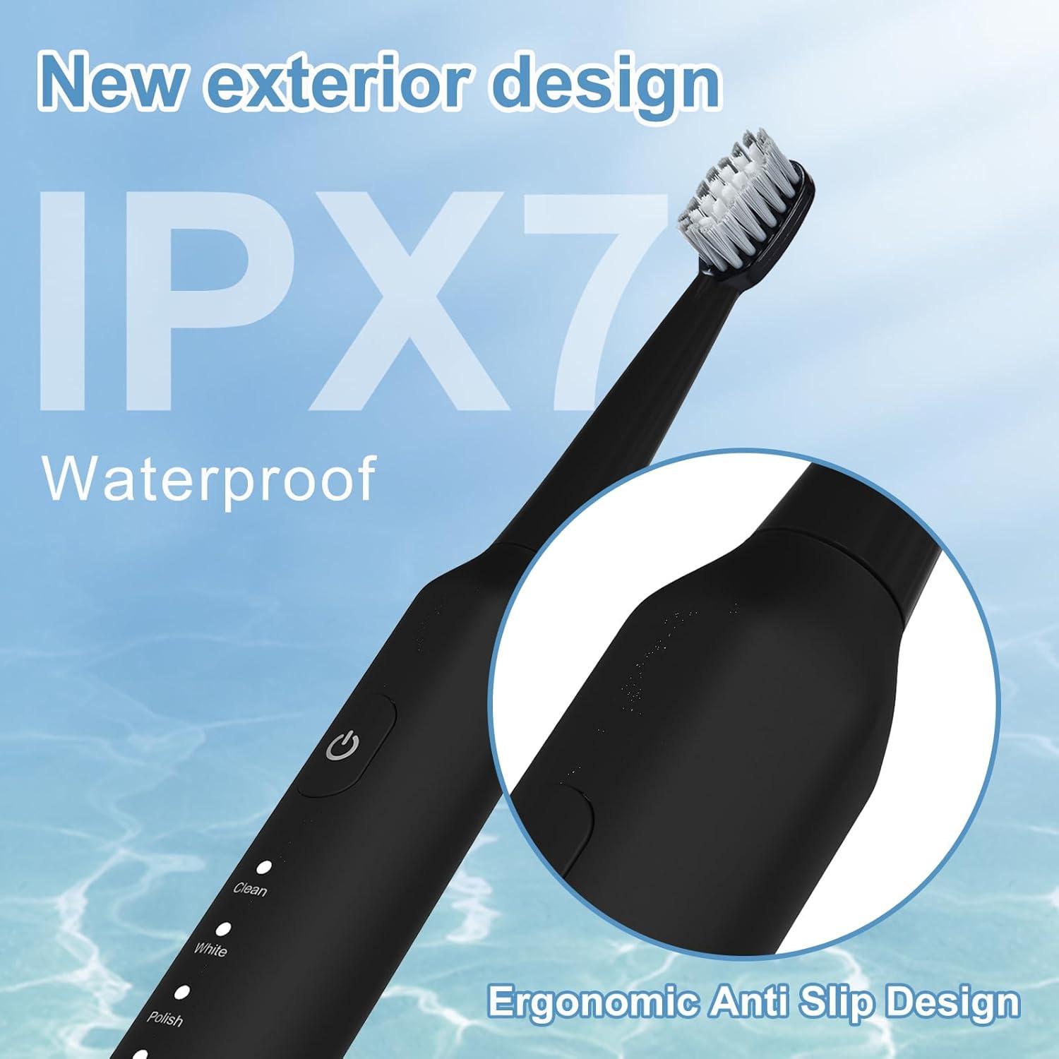 Cepillo de Dientes Eléctrico SunoFi Negro 5 Modos IPX7