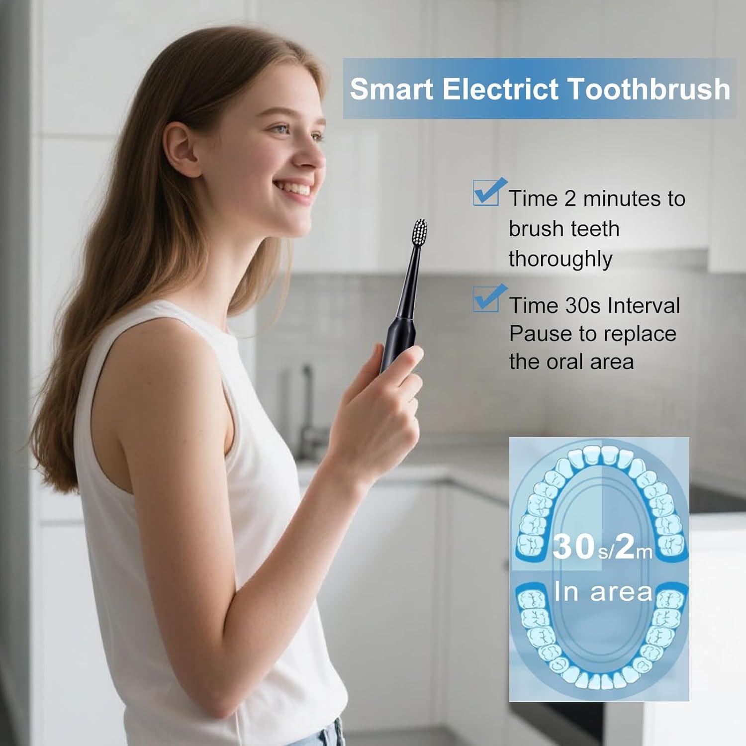 Cepillo de Dientes Eléctrico SunoFi Negro 5 Modos IPX7