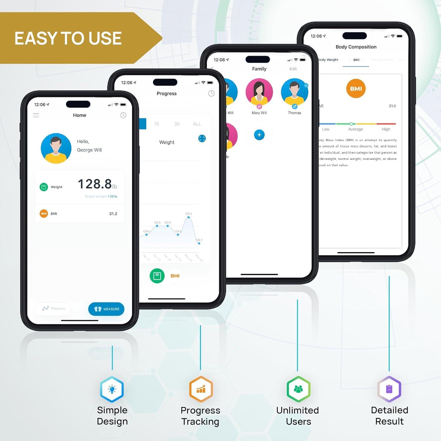 Báscula de baño inteligente INEVIFIT Premium Bluetooth 181 kg