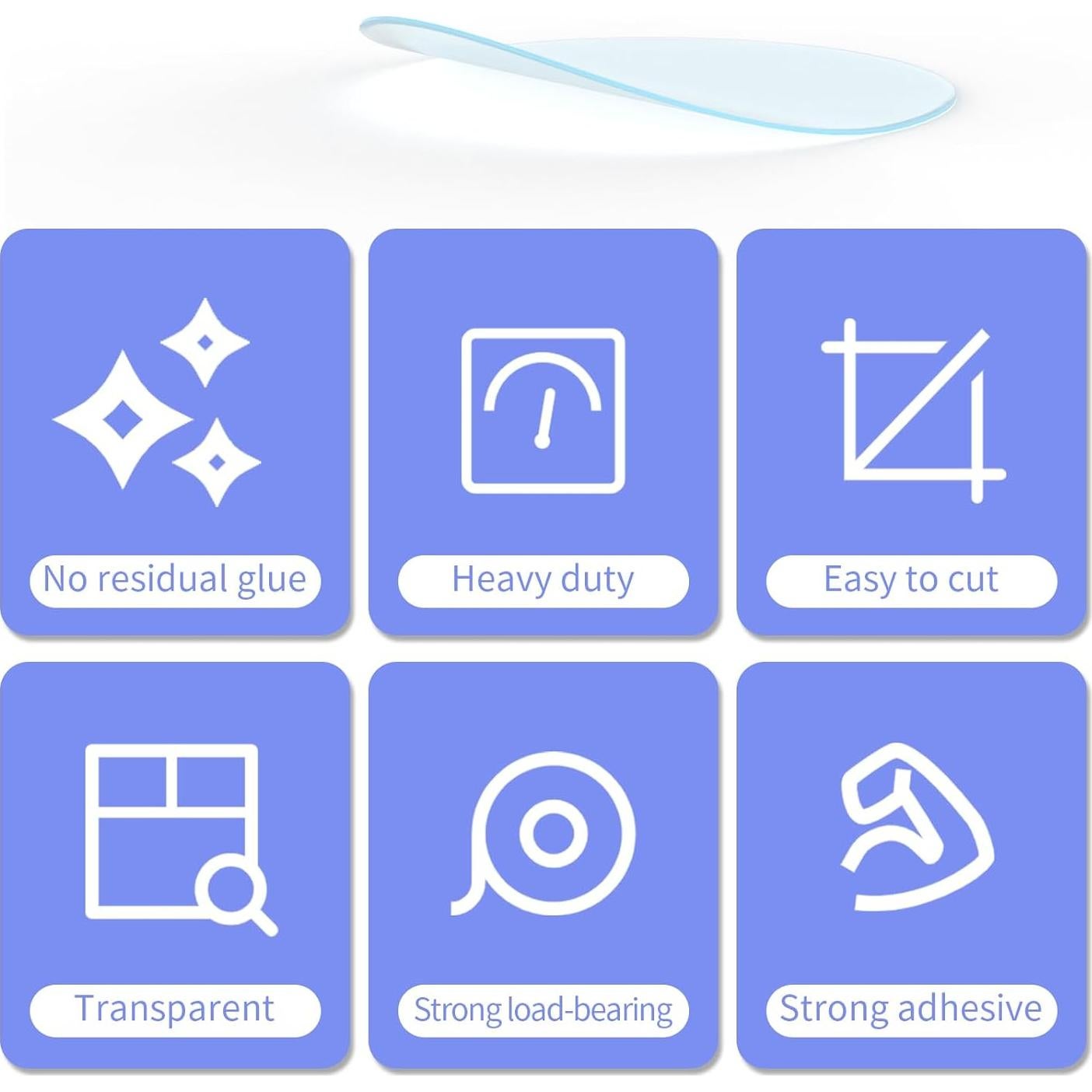 Cinta Adhesiva Doble Cara ZOMPAGO 10PCS 5.08cm Alta Resistencia