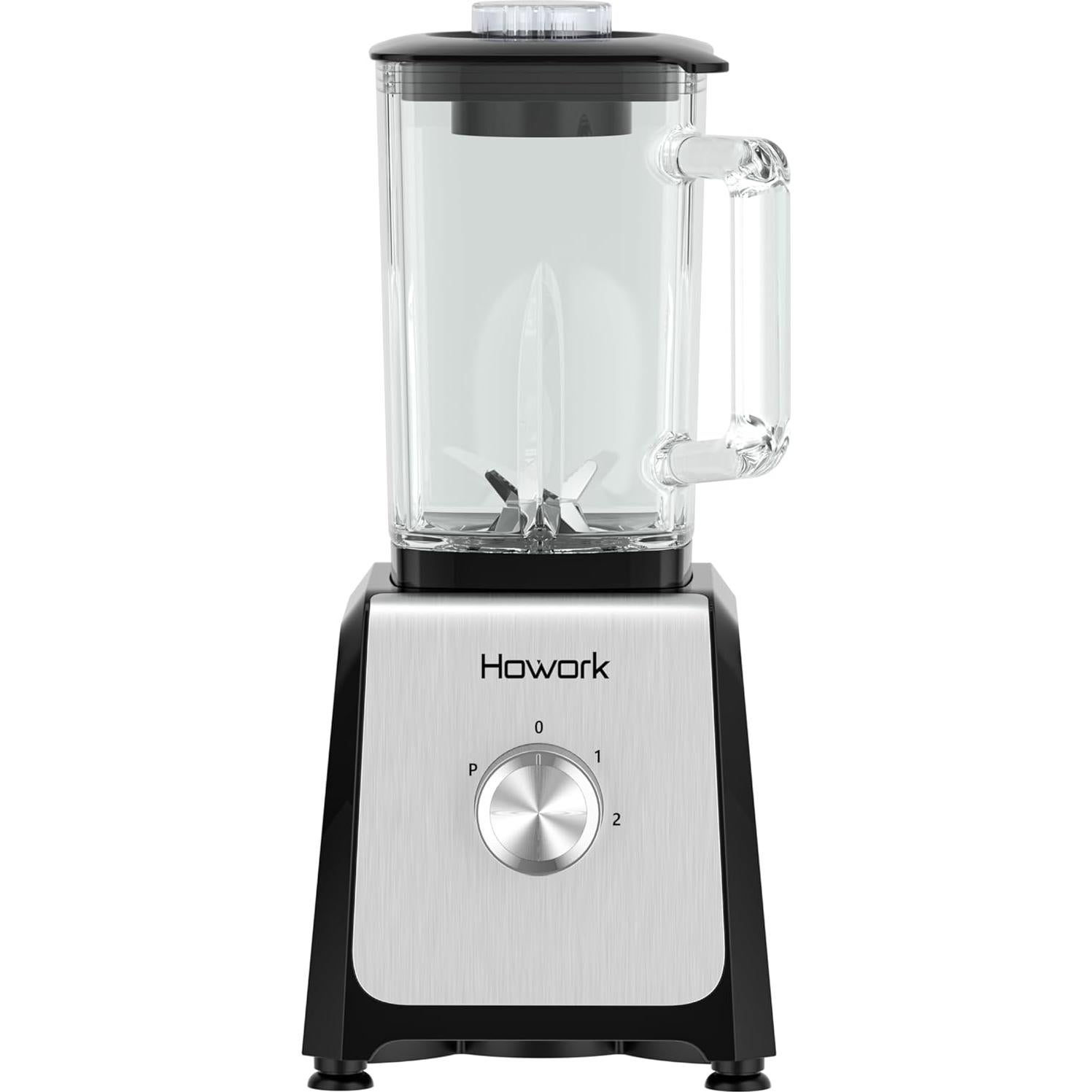 Licuadora Personal HOWORK 750W Tarro Vidrio 1.6L 2 Velocidades