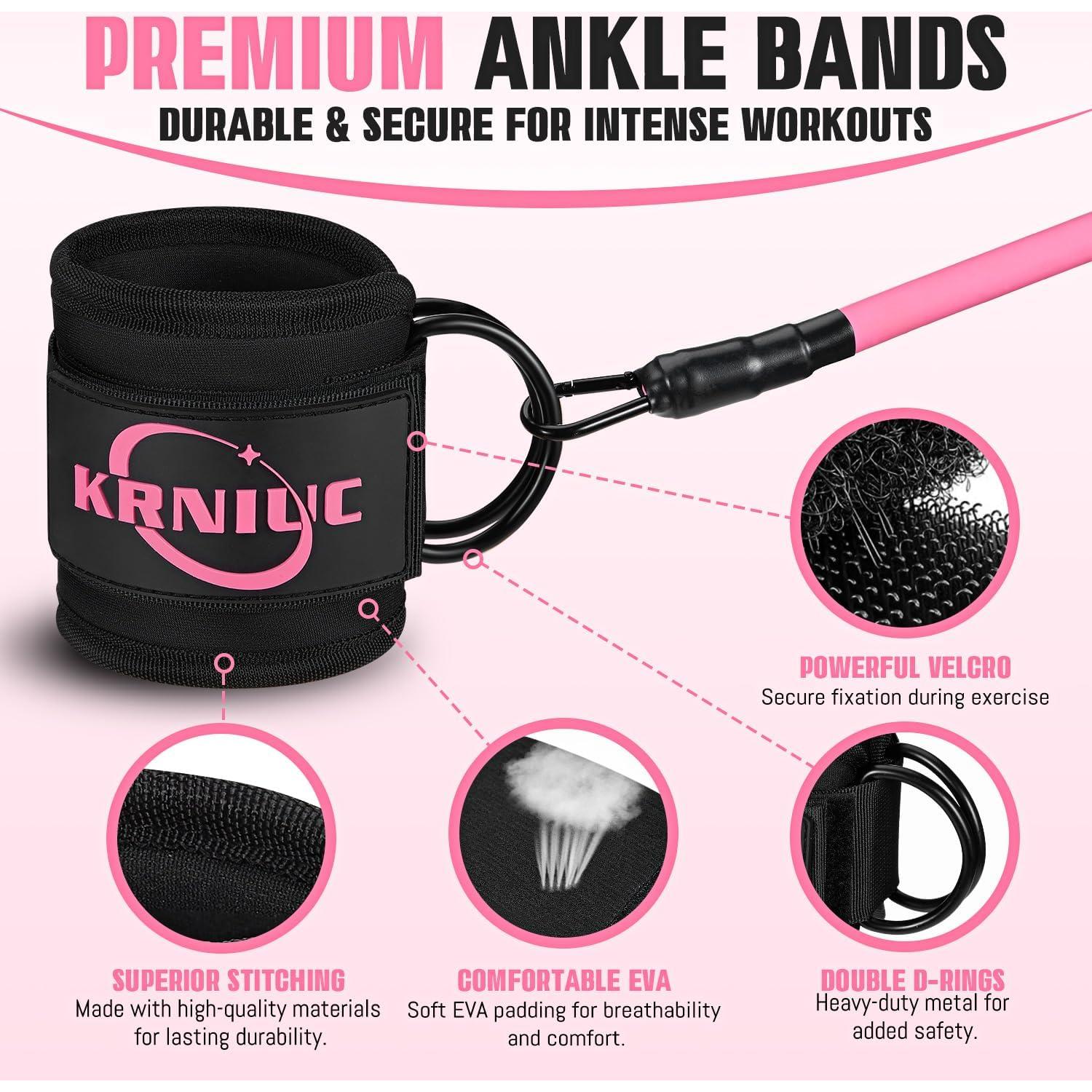 Bandas de Resistencia para Tobillos KRNIUC - 3 Niveles de Tensión