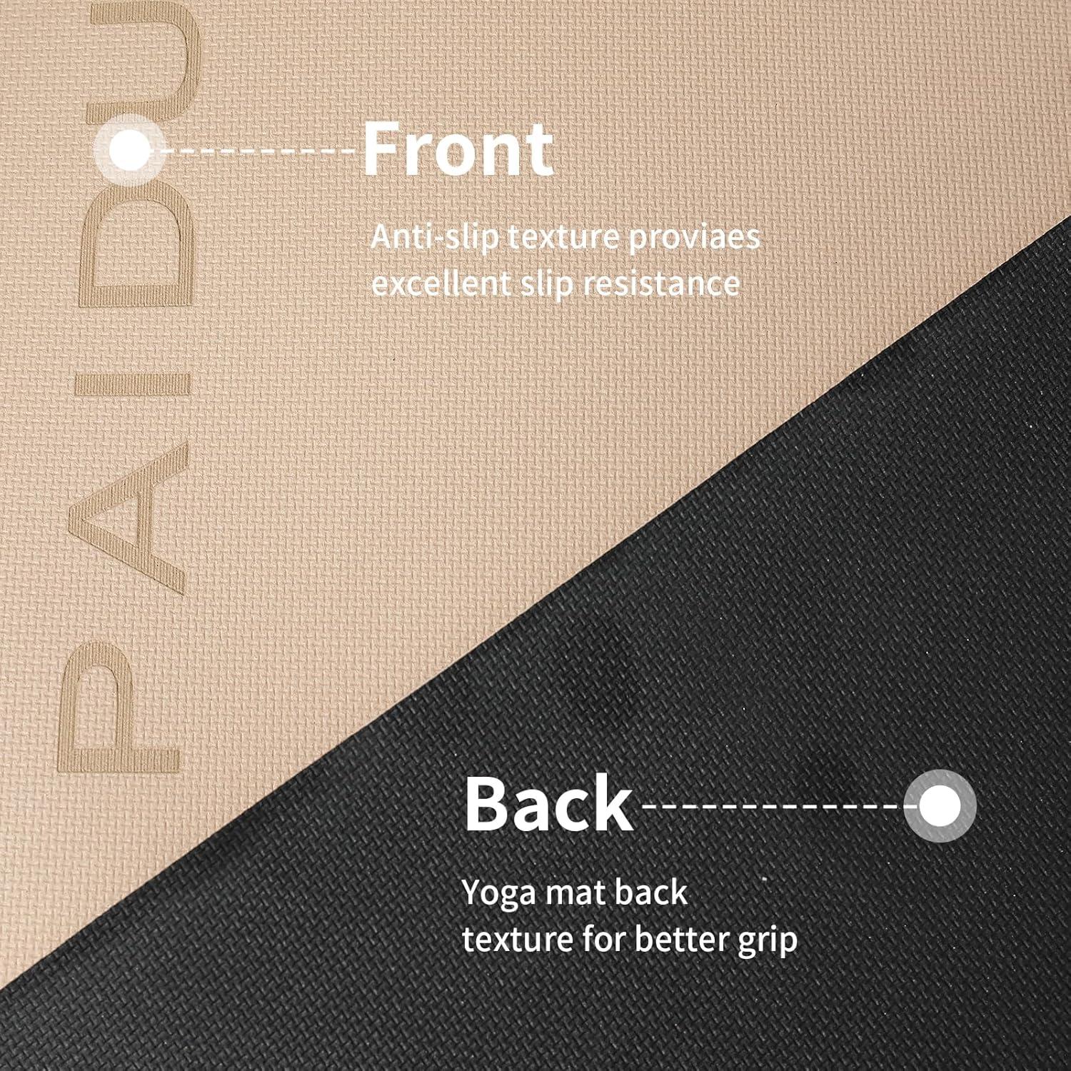 Alfombrilla de Yoga Antideslizante PAIDU 10mm Beige y Negro