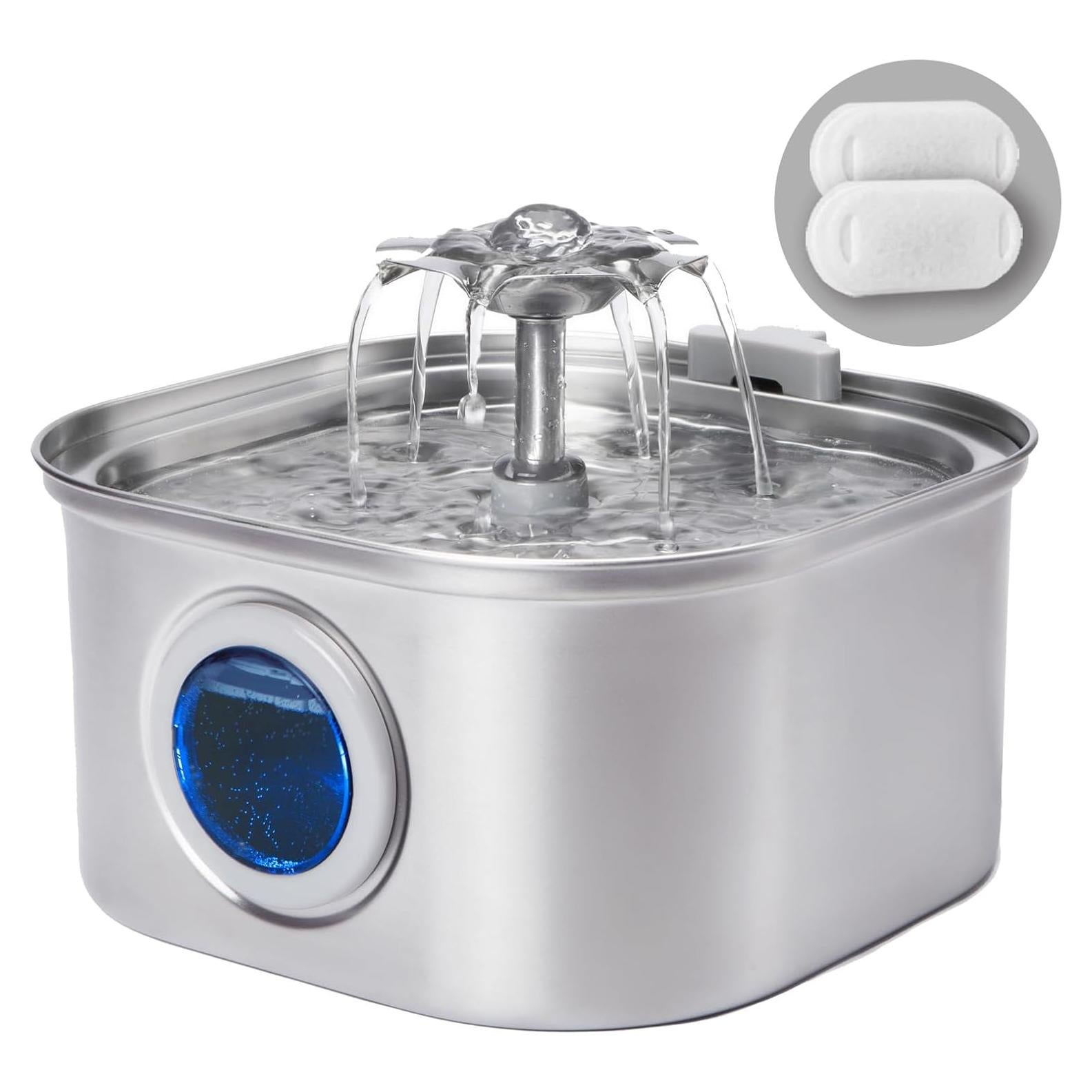 Fuente de Agua para Gatos GRELY 3.2L Acero Inoxidable Silenciosa