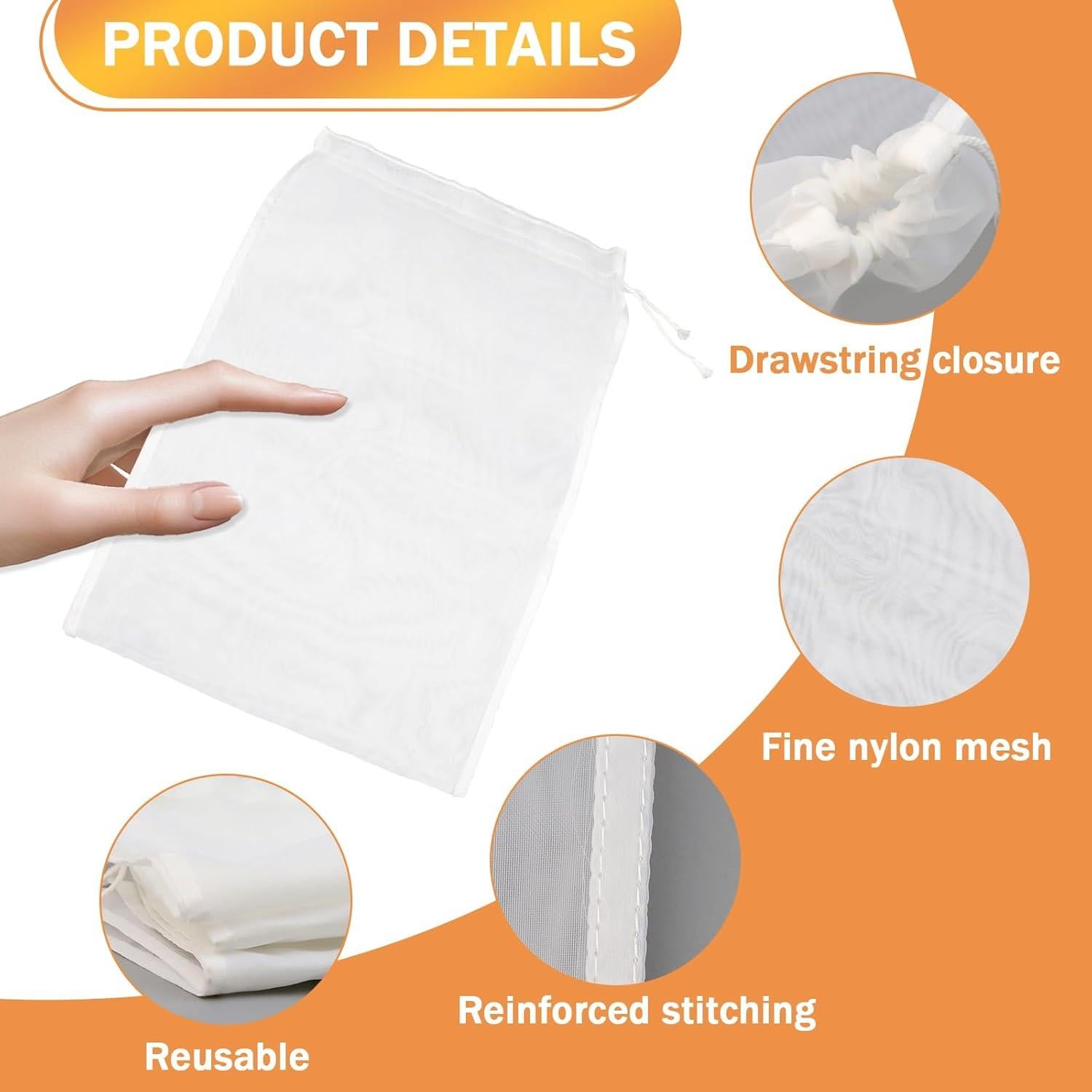 Paquete de 6 bolsas reutilizables Aecsze para leche de nuez 15x20 cm