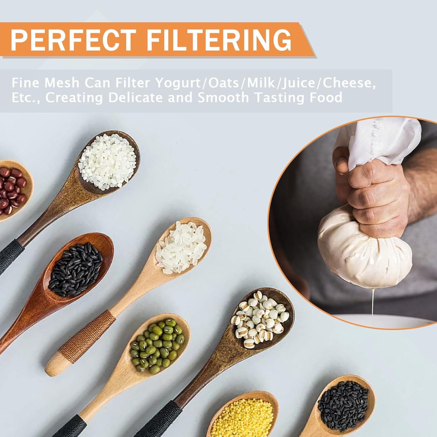 Paquete de 6 bolsas reutilizables Aecsze para leche de nuez 15x20 cm