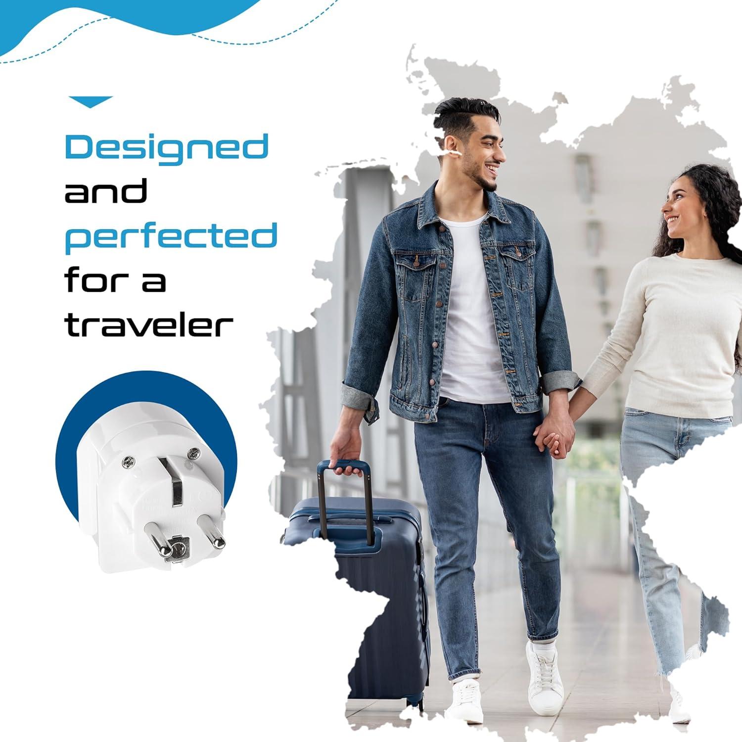 Adaptador de Enchufe Schuko Sudáfrica a Europa Ceptics SA-EU 250V 13A