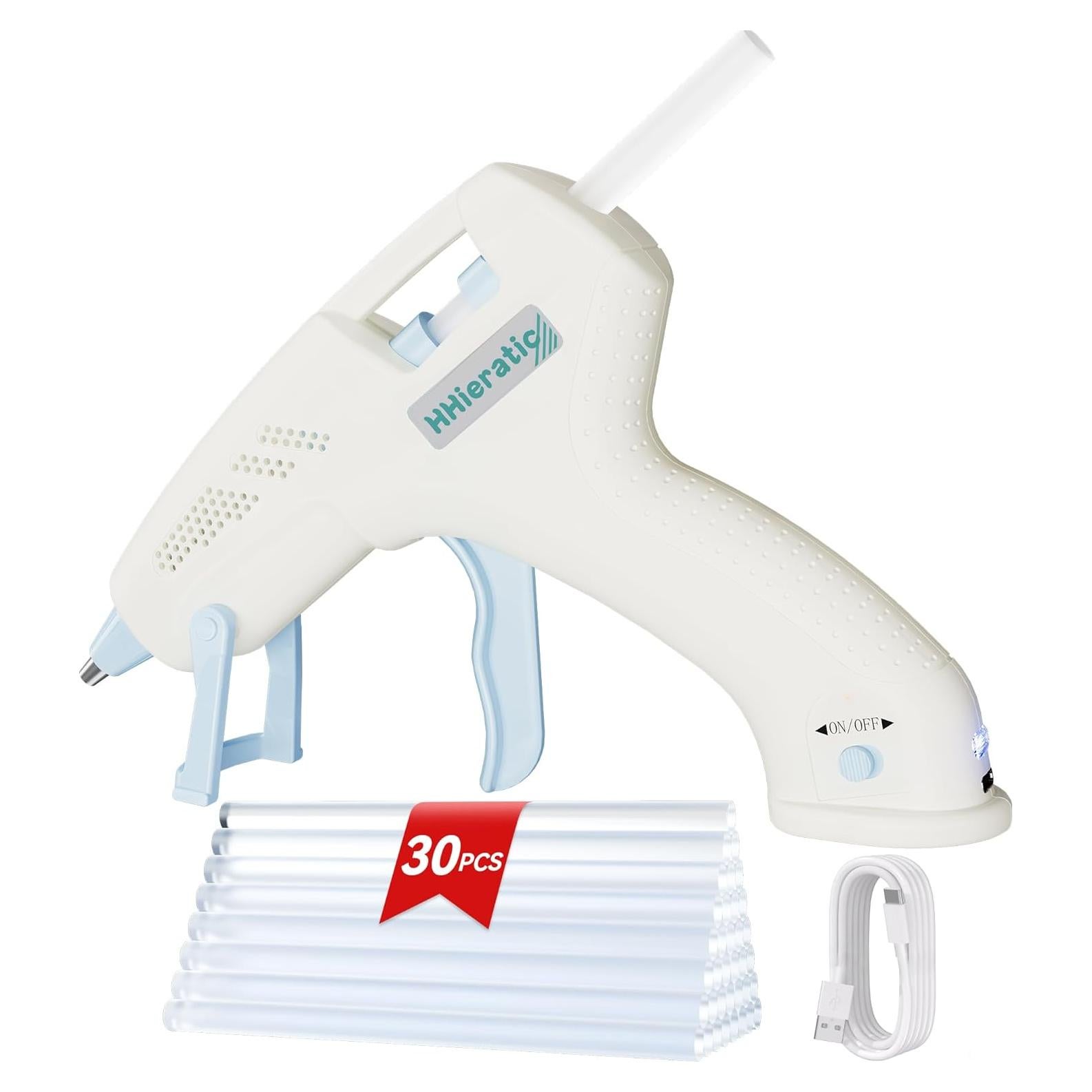 Pistola de Pegamento Caliente Inalámbrica HHieratic 20W con 30 Barras