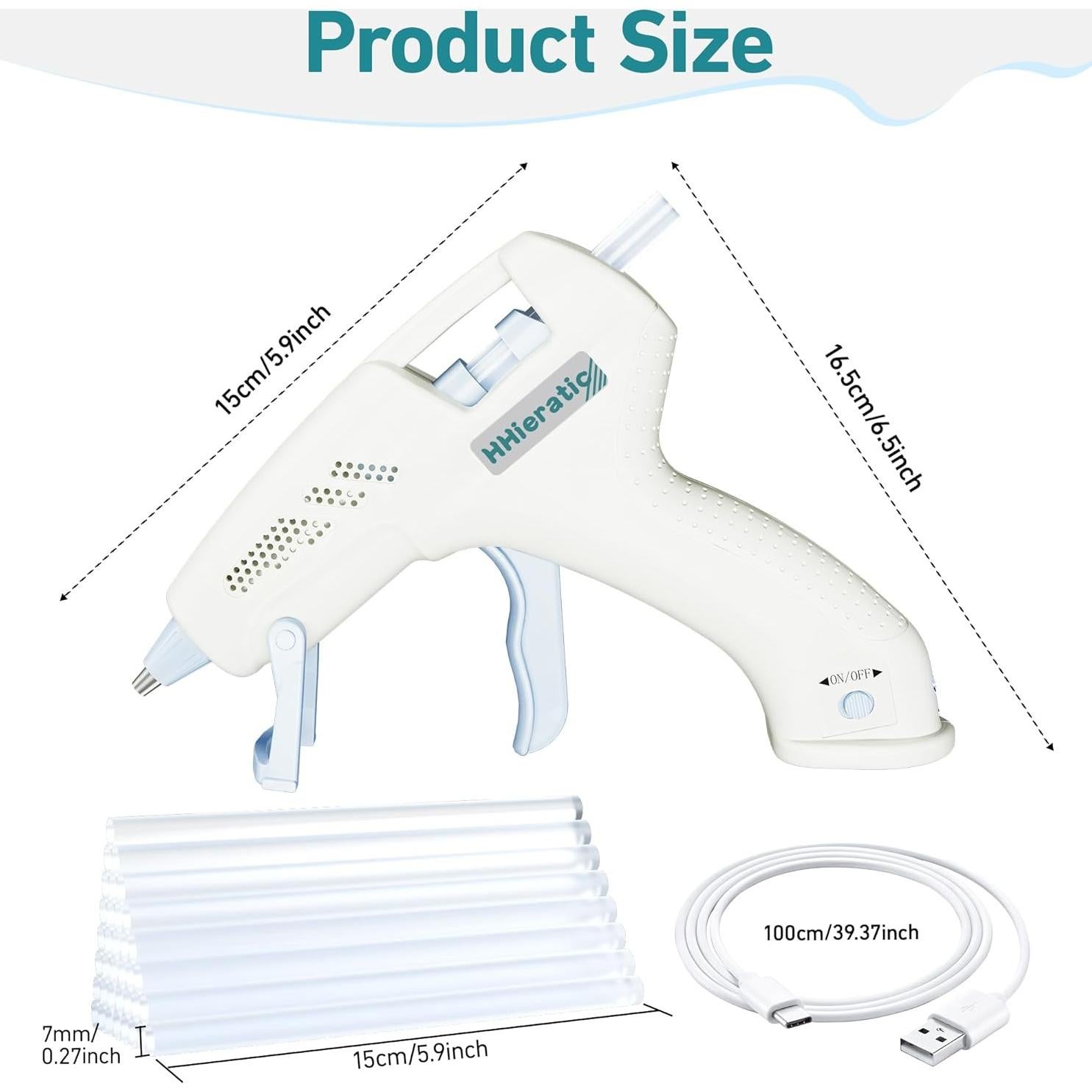 Pistola de Pegamento Caliente Inalámbrica HHieratic 20W con 30 Barras