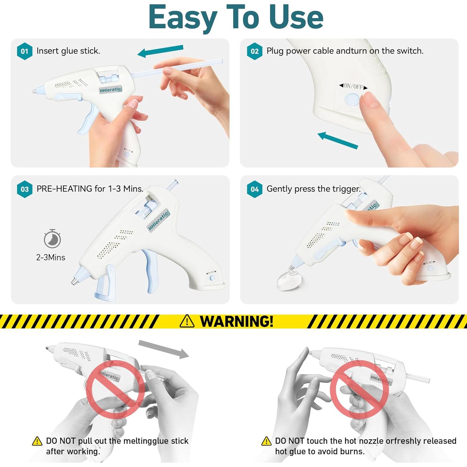 Pistola de Pegamento Caliente Inalámbrica HHieratic 20W con 30 Barras