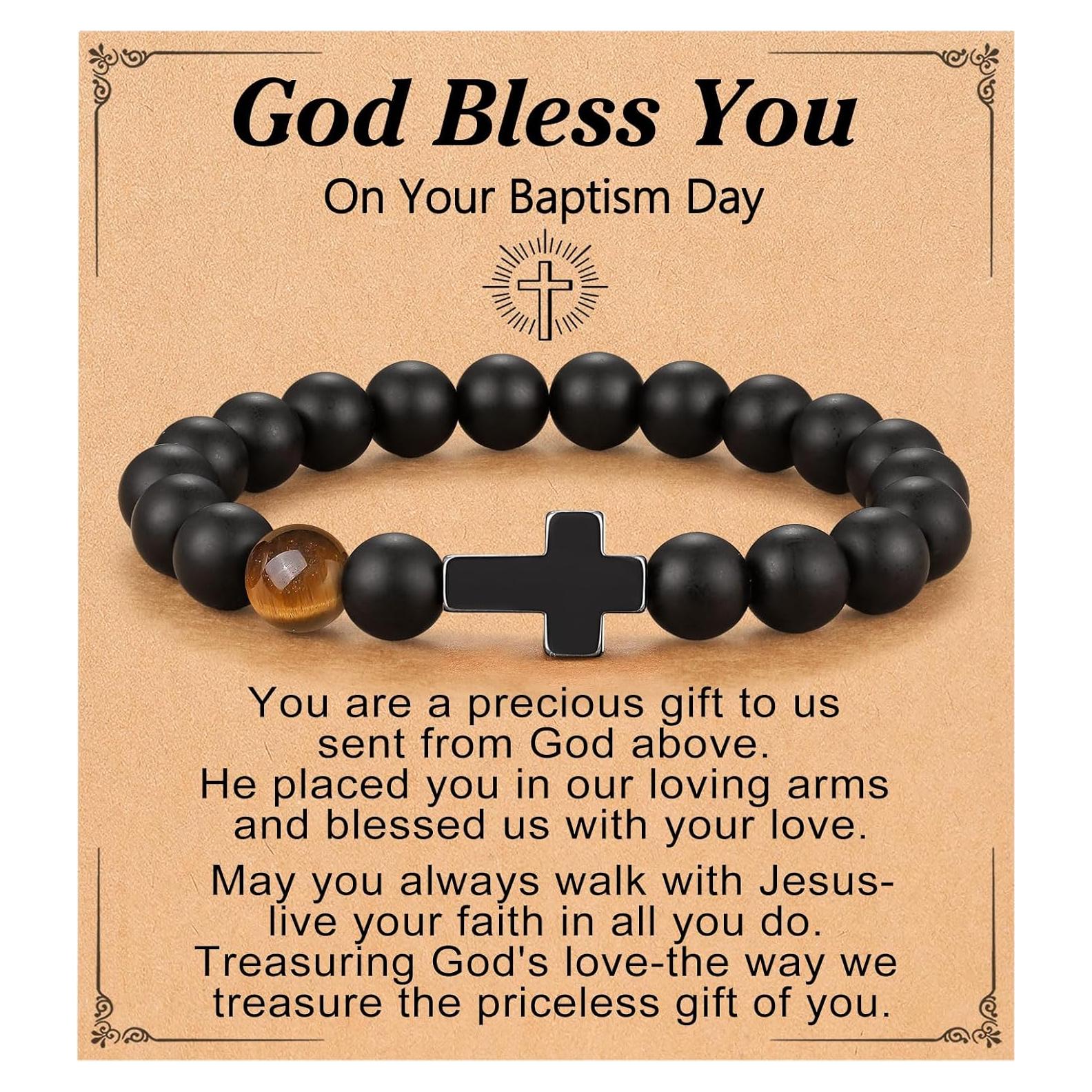 Pulsera Cruz ORISPRE para Hombres - Bautismo 20.32 cm