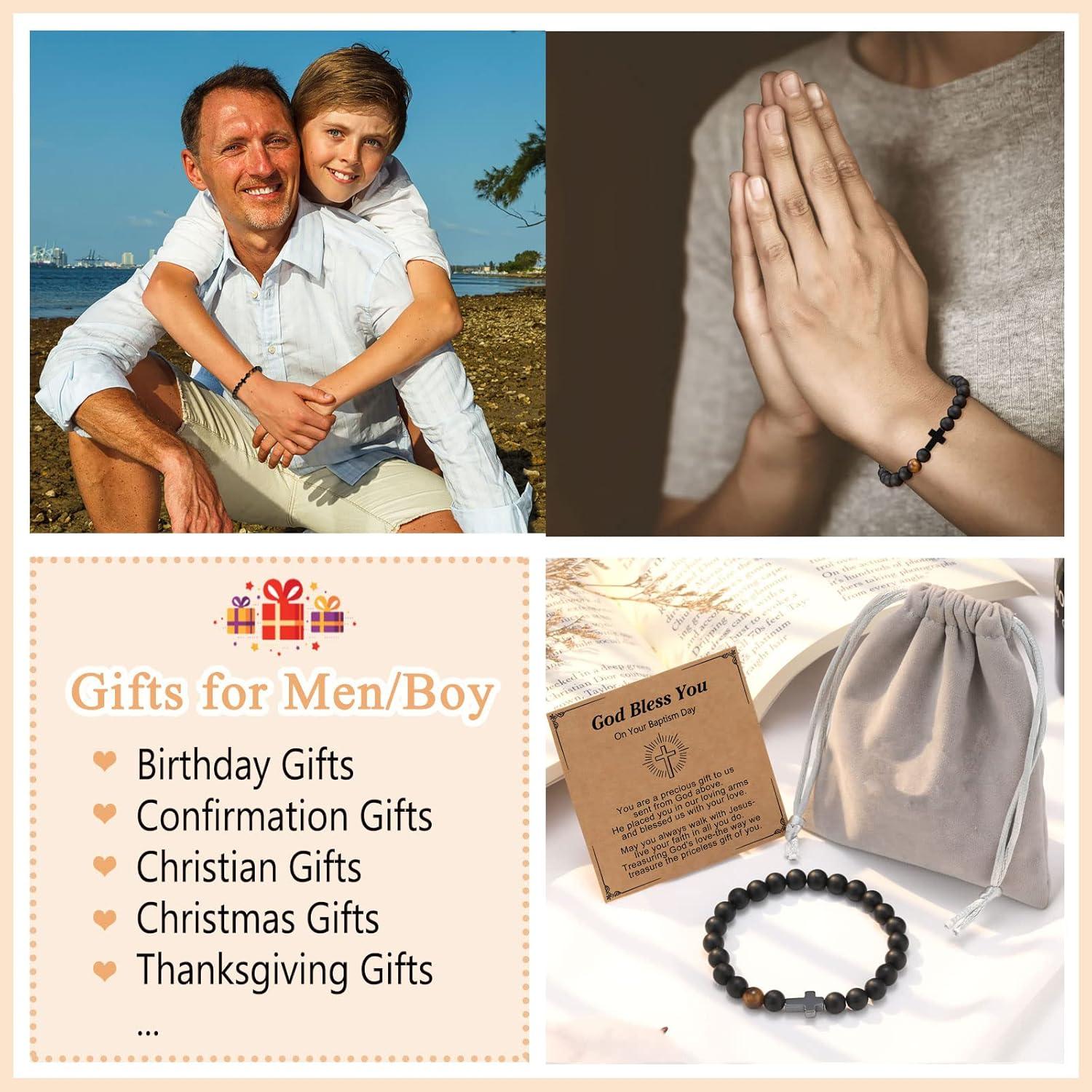 Pulsera Cruz ORISPRE para Hombres - Bautismo 20.32 cm