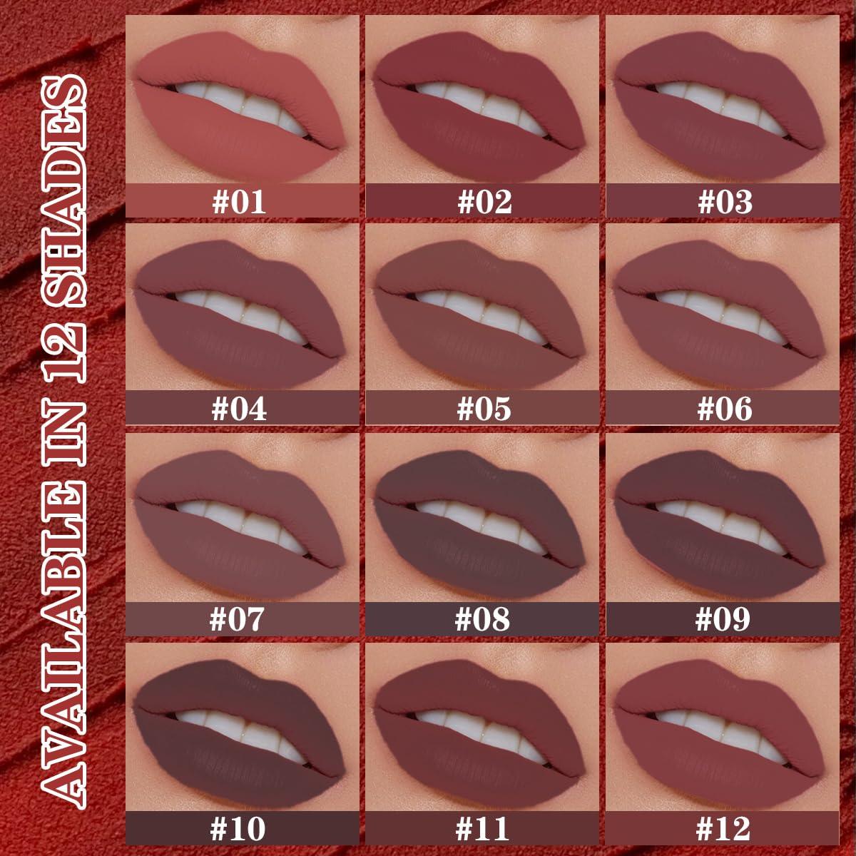 Juego de 12 Lápices Labiales Impermeables Katiluxiya