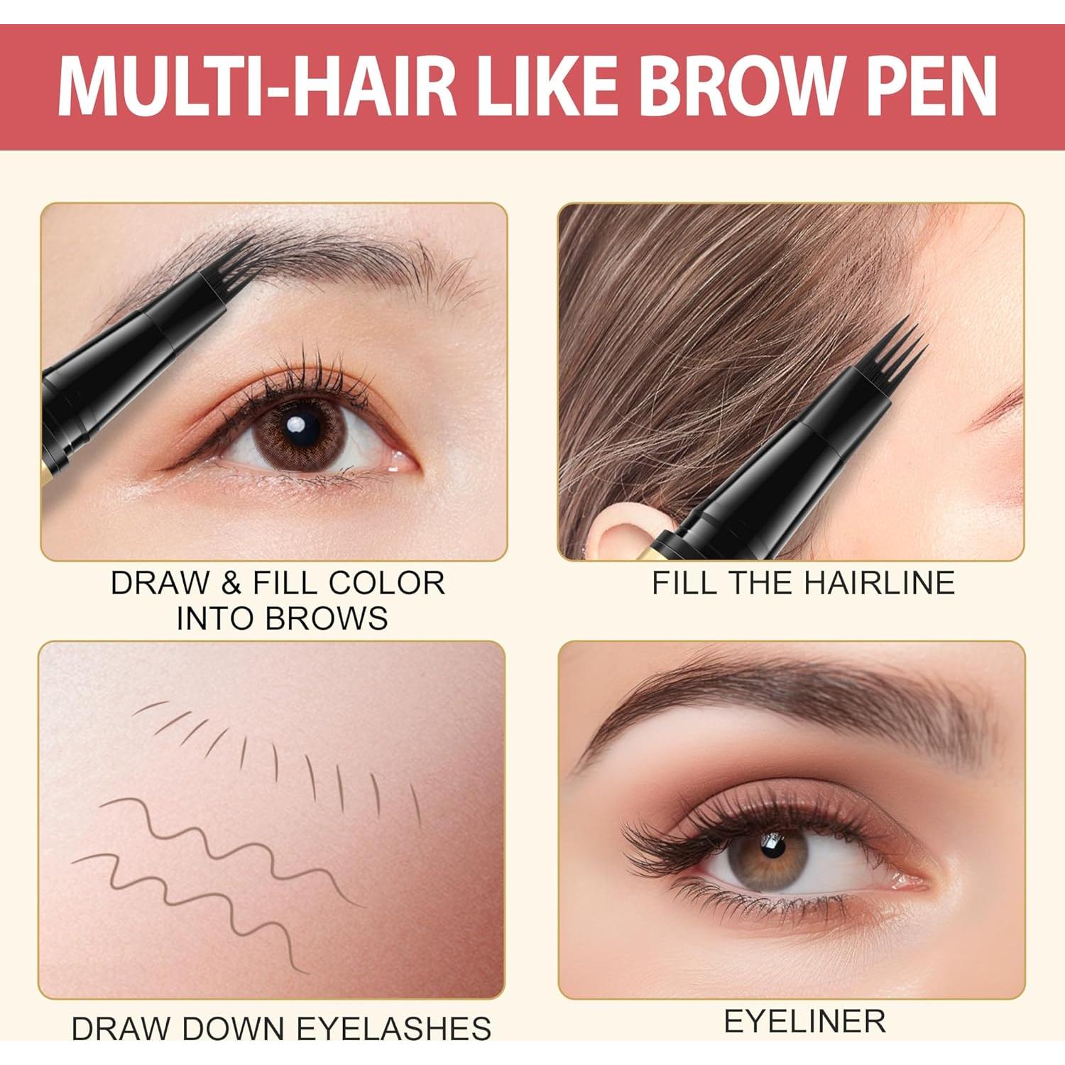 Lápiz de Cejas 2-en-1 LAVONE Microblading Marrón Ceniza