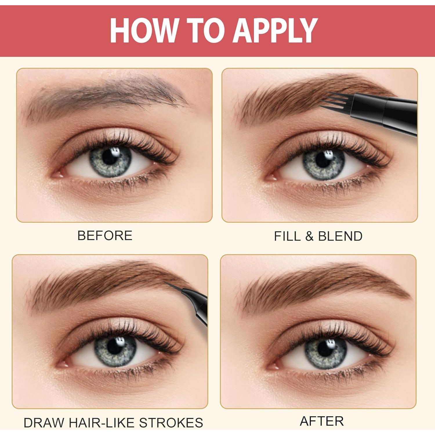 Lápiz de Cejas 2-en-1 LAVONE Microblading Marrón Ceniza