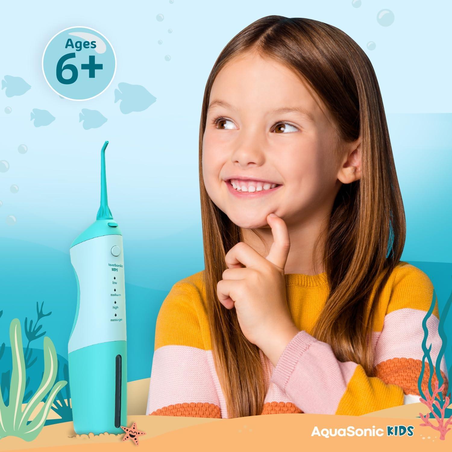 Irrigador Dental Infantil AquaSonic Azul 4 Modos 6+ Años