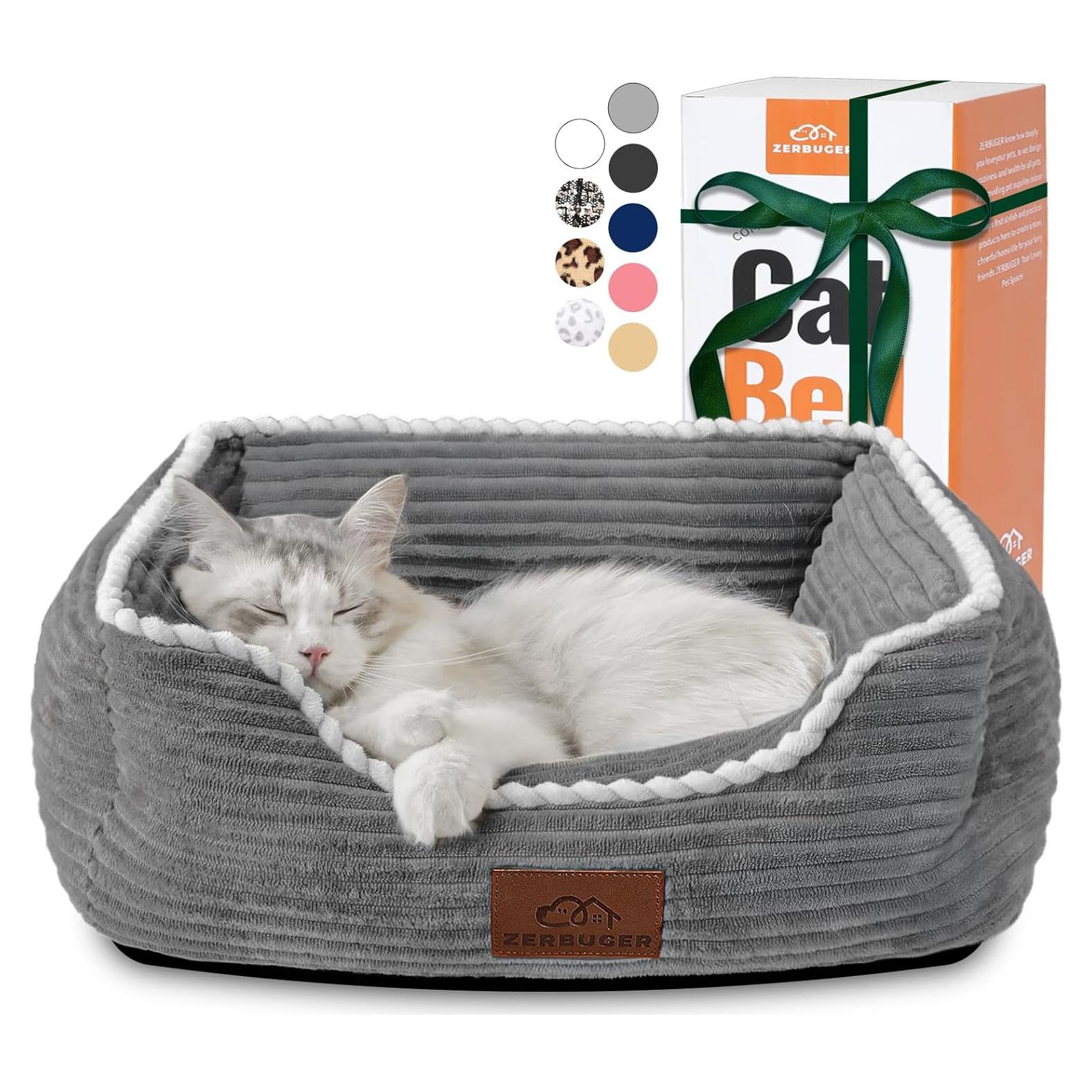 Cama Suave para Gatos y Perros ZBGUS Pequeña Gris Antideslizante