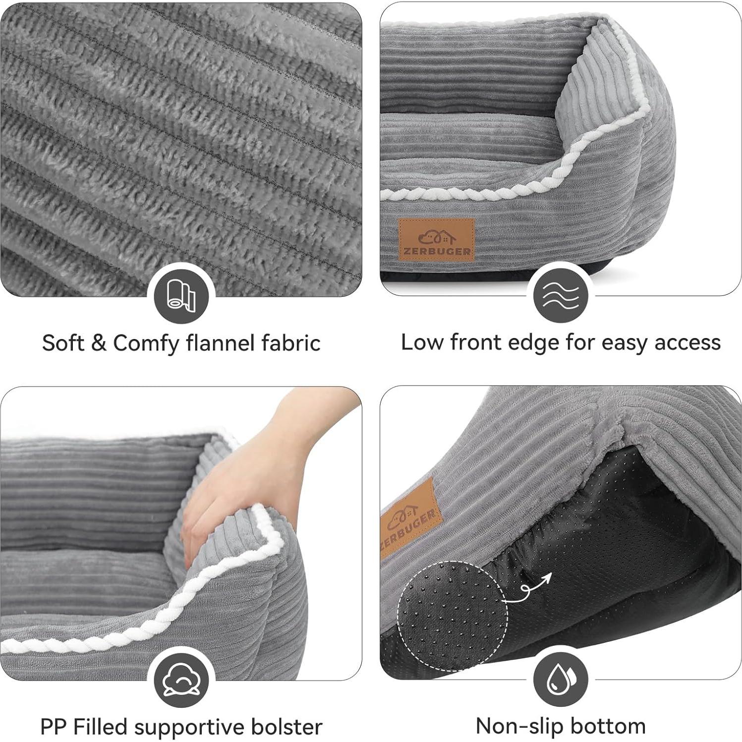 Cama Suave para Gatos y Perros ZBGUS Pequeña Gris Antideslizante