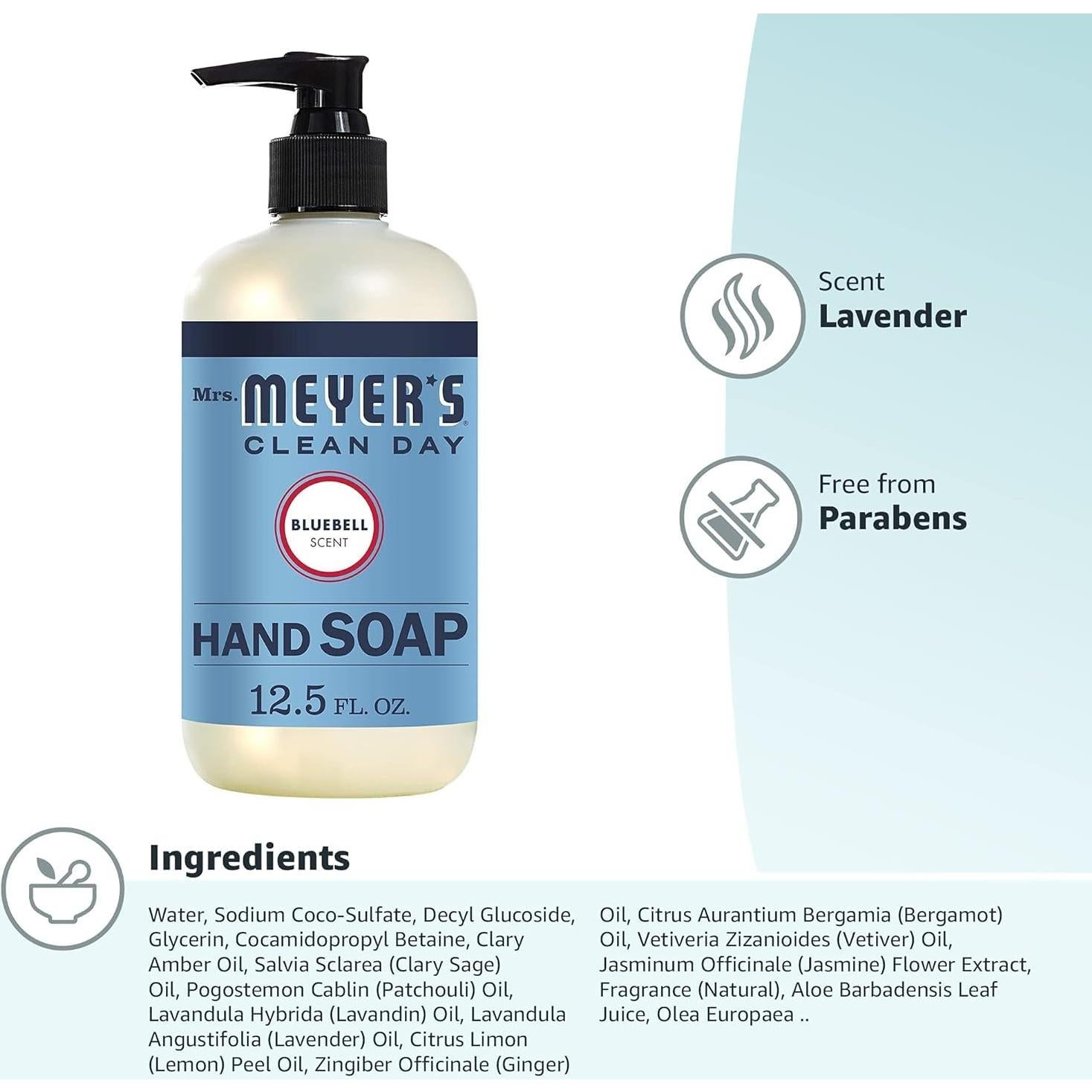 Jabón Líquido para Manos Sra. Meyers 354ml Aroma Campanilla (Paquete de 6)