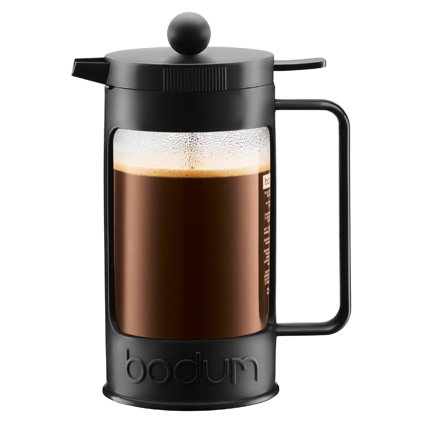 Cafetera de Émbolo Bodum Bean 8 Tazas 1.0 Litros Negra
