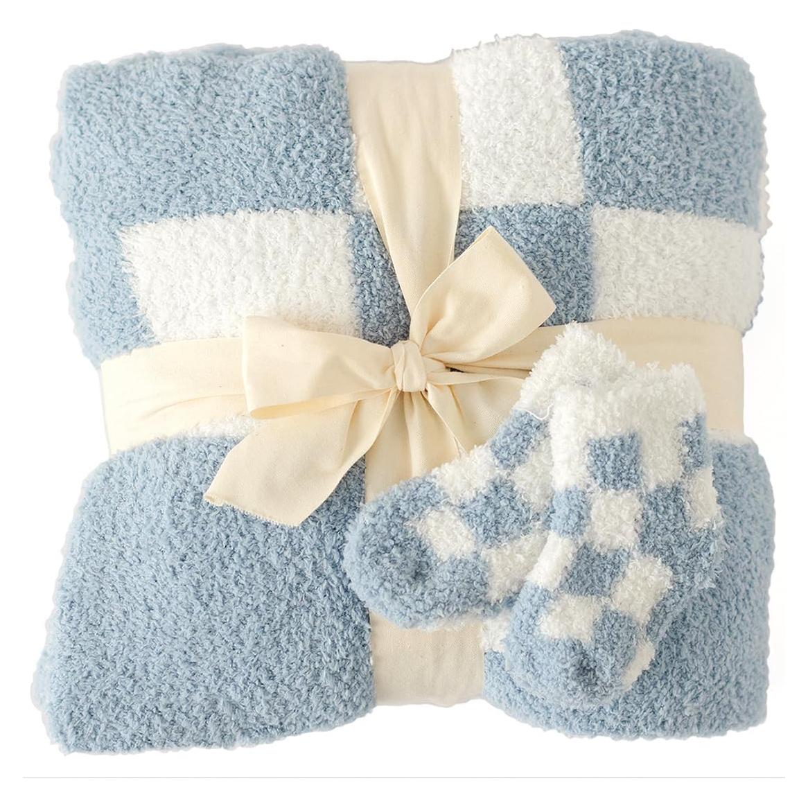 Manta de Bebé Orelle a Cuadros Azules 76x102 cm Suave