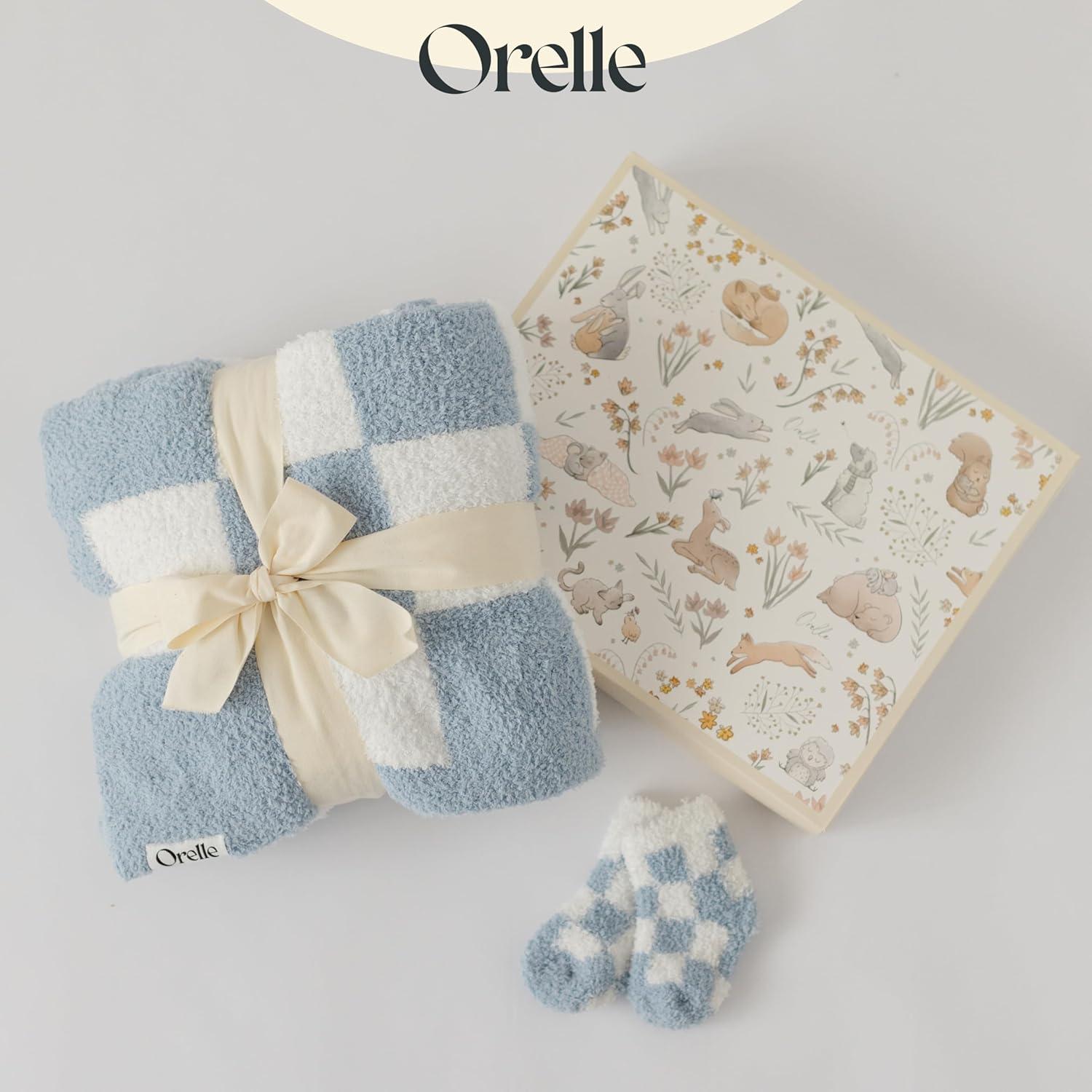 Manta de Bebé Orelle a Cuadros Azules 76x102 cm Suave