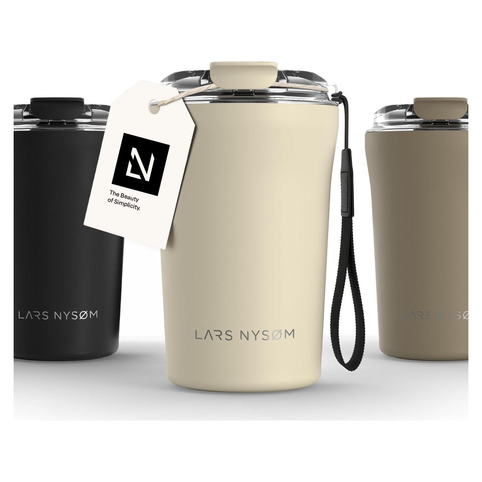 Taza Térmica LARS NYSØM 380ml Acero Inoxidable Beige Almendra