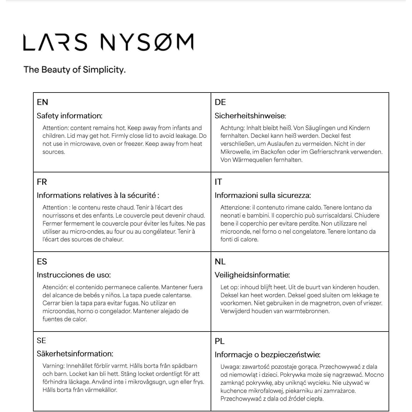 Taza Térmica LARS NYSØM 380ml Acero Inoxidable Beige Almendra