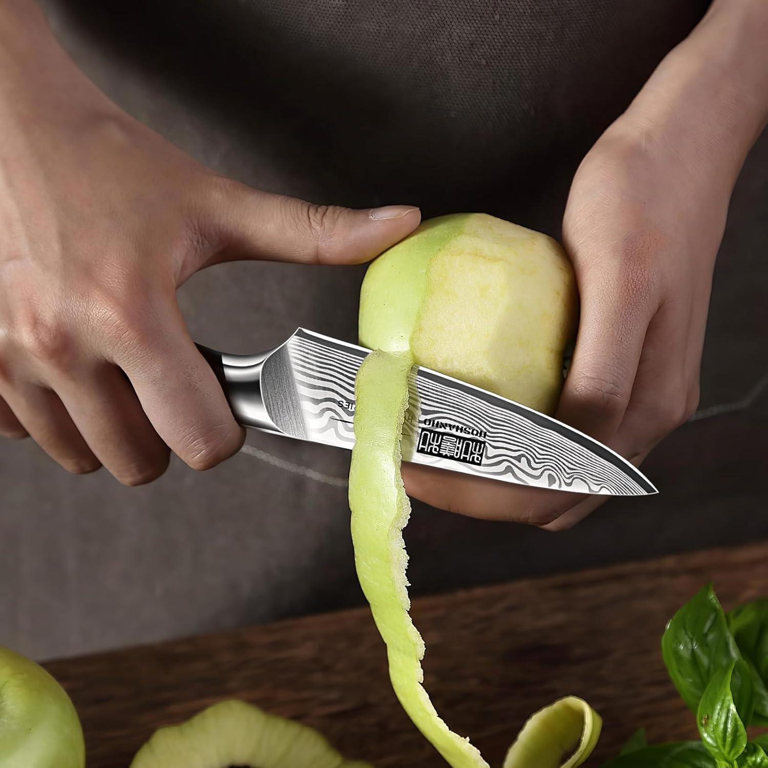 Cuchillo de Pelar HOSHANHO 9.5 cm Acero Carbono Mango Pakkawood