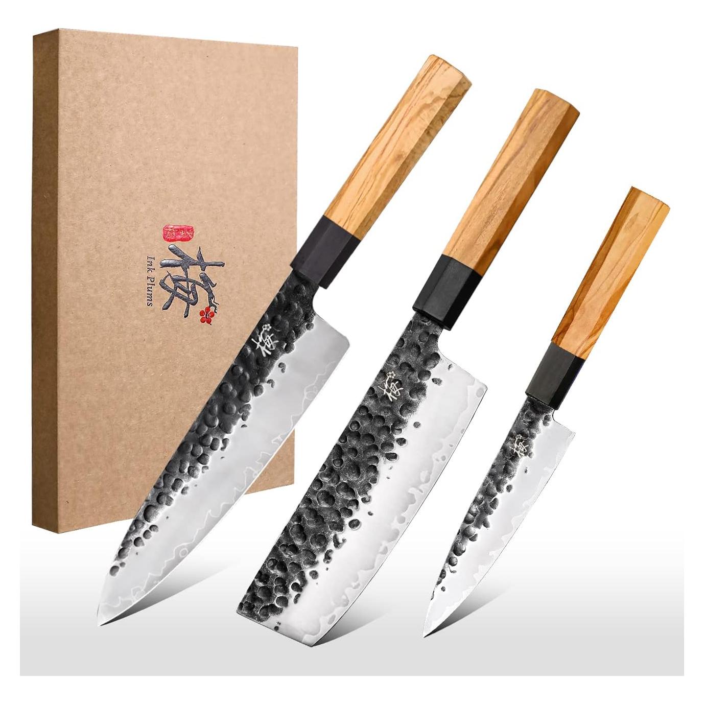 Juego de cuchillos de cocina Tinta de Ciruelas 3 piezas acero inoxidable