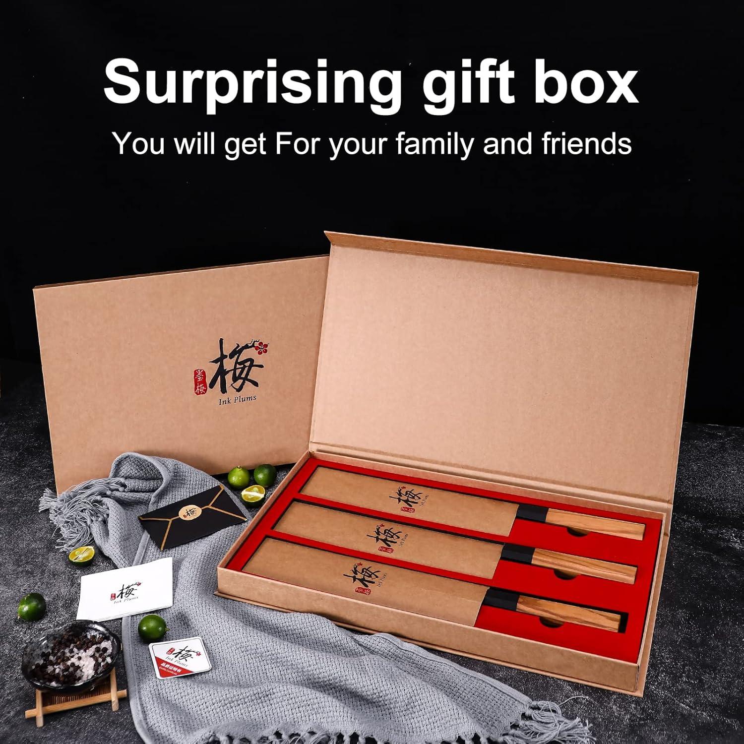 Juego de cuchillos de cocina Tinta de Ciruelas 3 piezas acero inoxidable