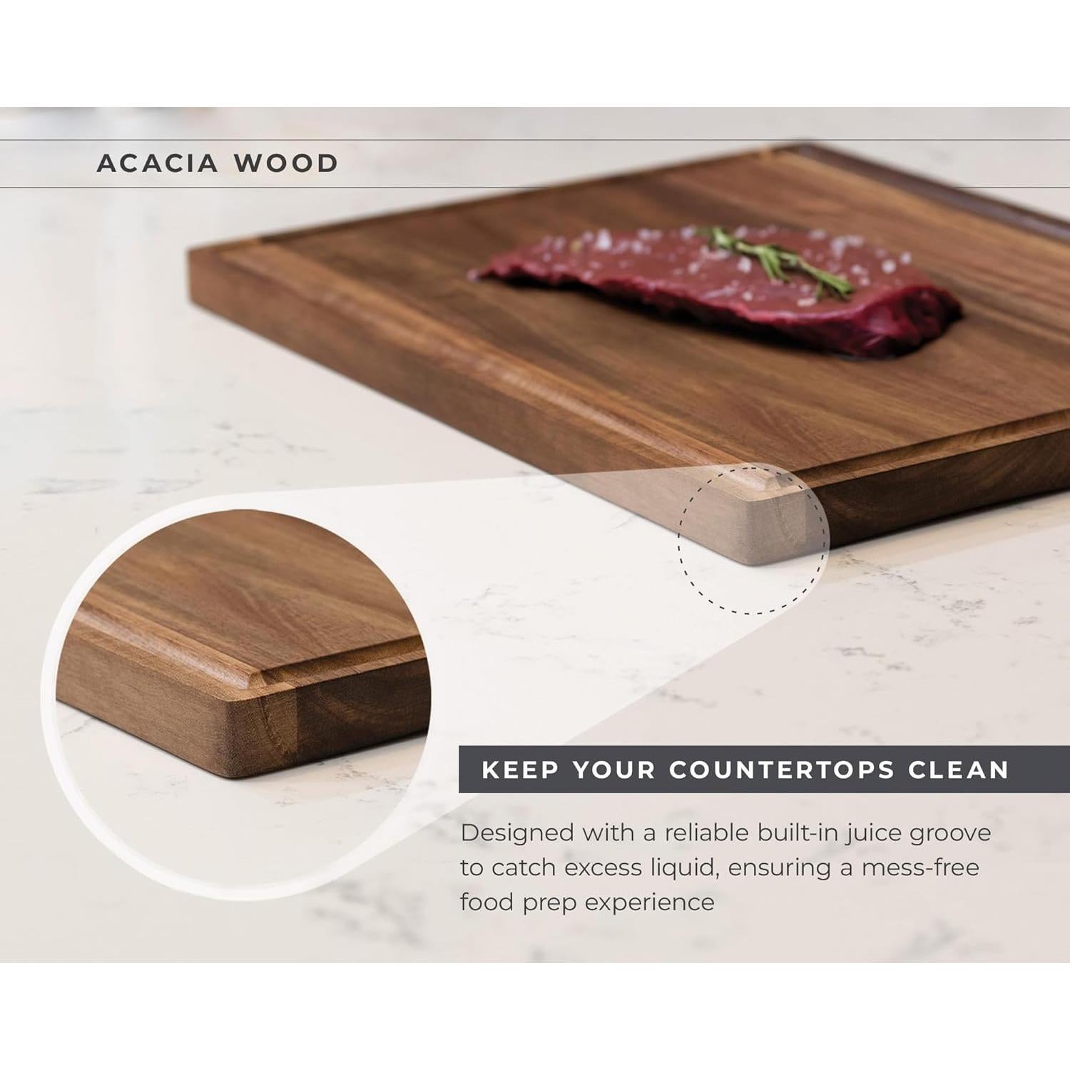 Tabla de Cortar Reversible de Madera Acacia 38x30cm Merken