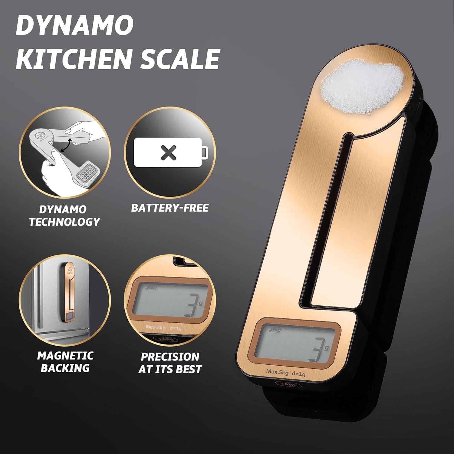 Báscula de Cocina Gourmet Easy Dynamo 4.99 kg Sin Batería
