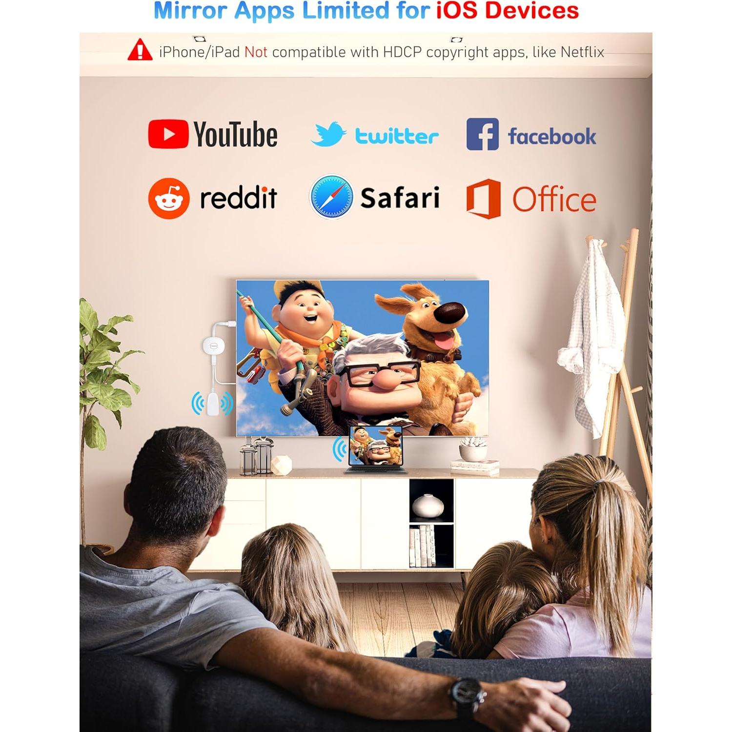 Adaptador Inalámbrico HDMI 4K AT-Mizhi para TV y Proyector