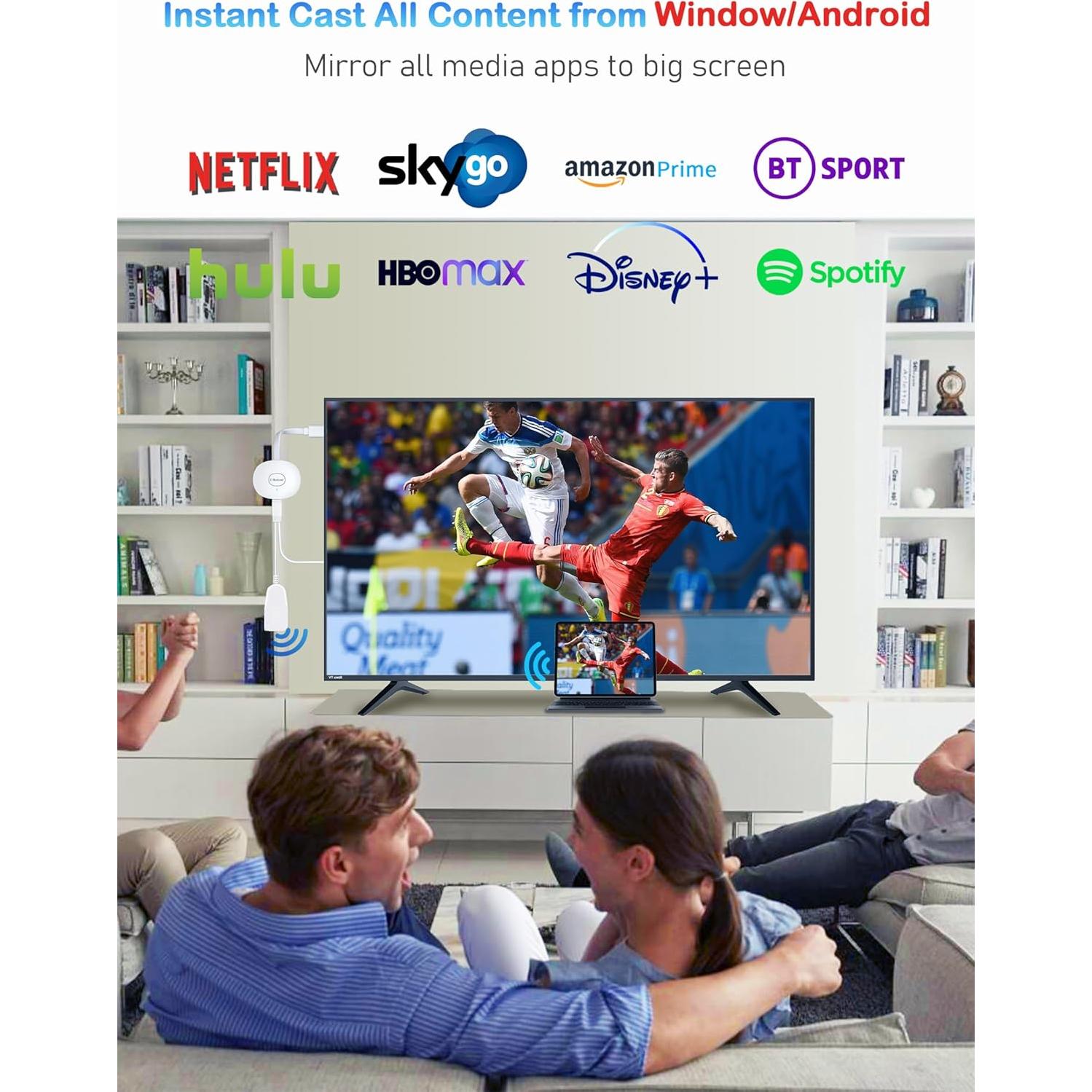 Adaptador Inalámbrico HDMI 4K AT-Mizhi para TV y Proyector