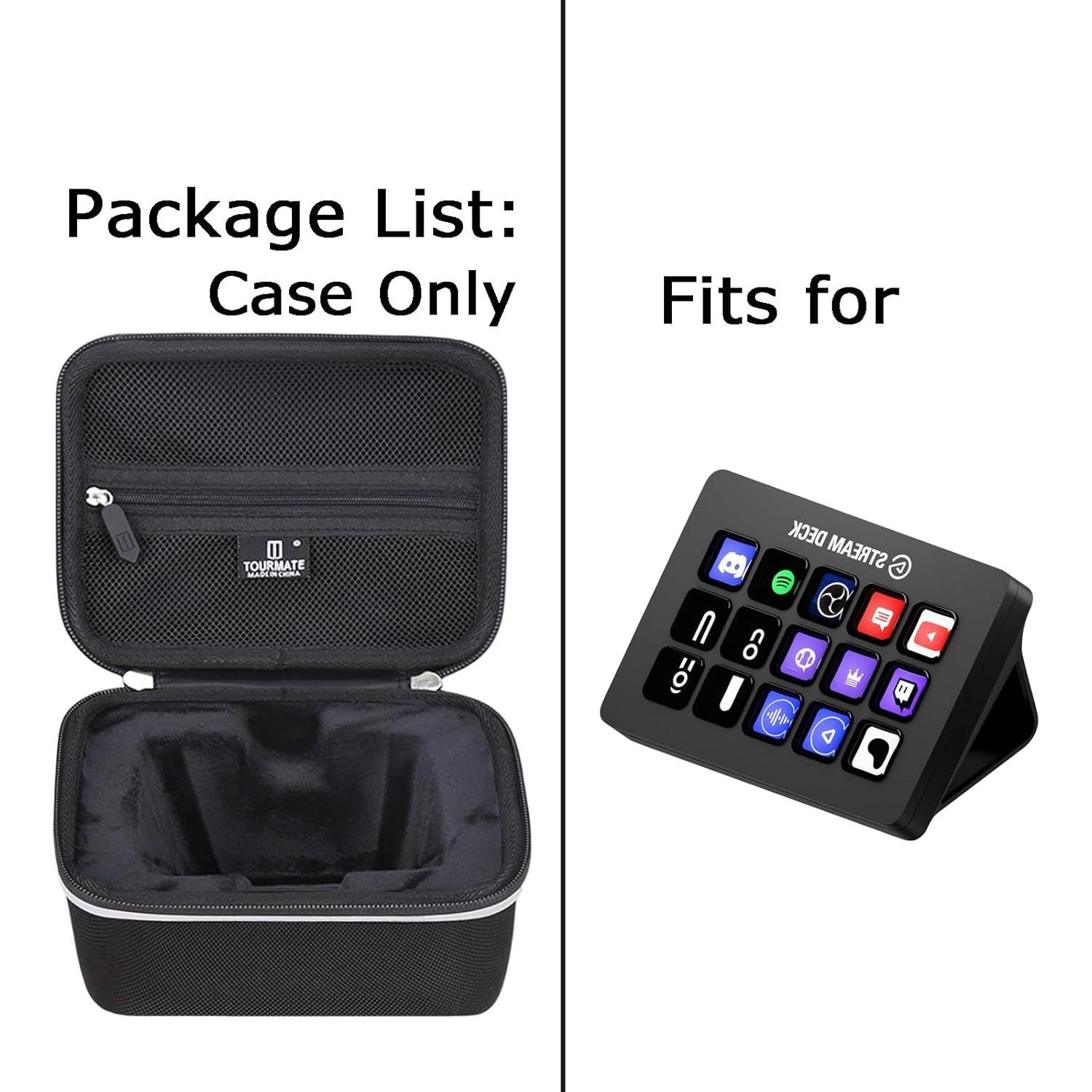 Funda Dura de Almacenamiento Tourmate para Elgato Stream Deck Mini - Caja de Viaje Negra