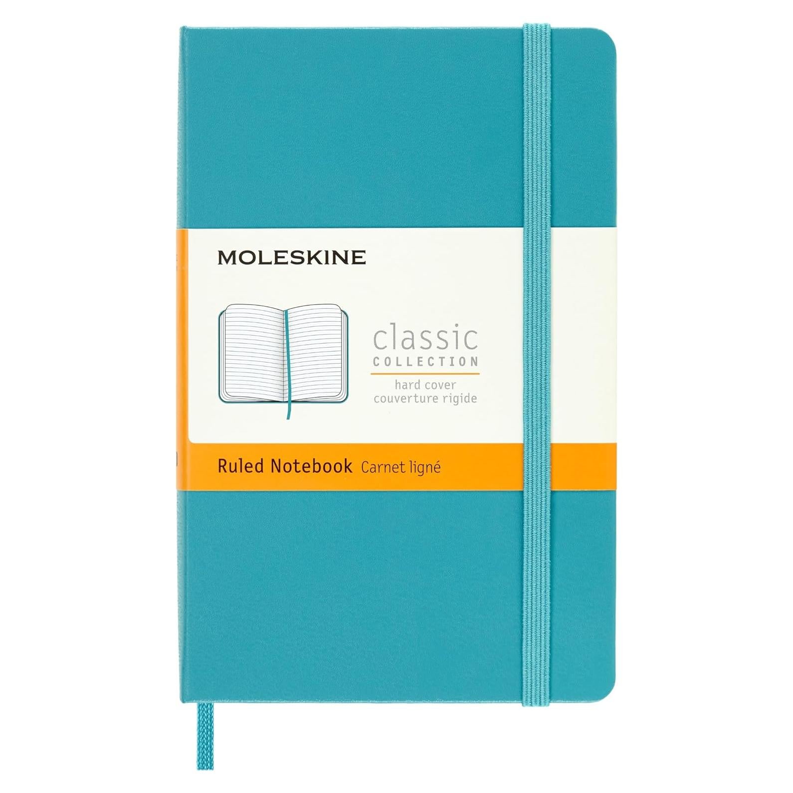 Cuaderno Moleskine Clásico Pocket Rayado Azul Arrecife 9.8x14cm