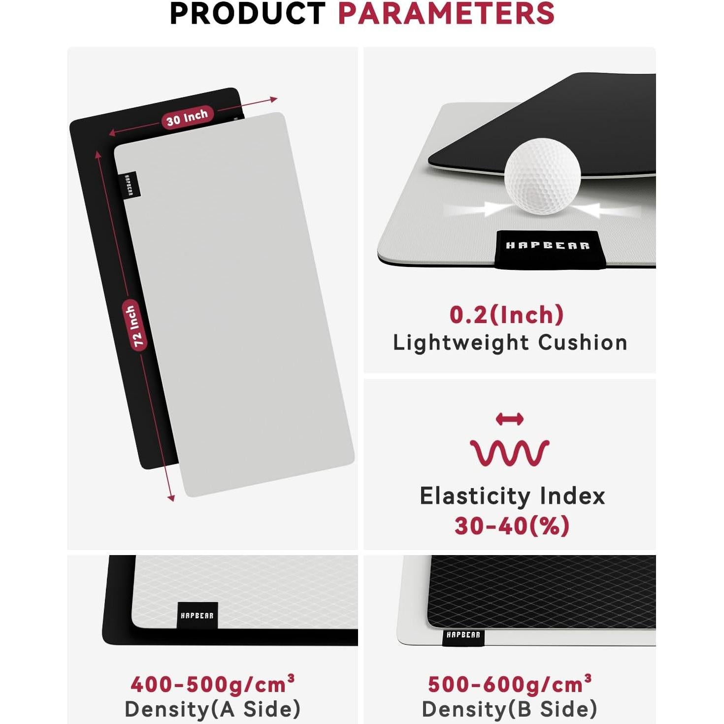 Esterilla de Yoga HAPBEAR Grande 183x76cm 5mm Antideslizante