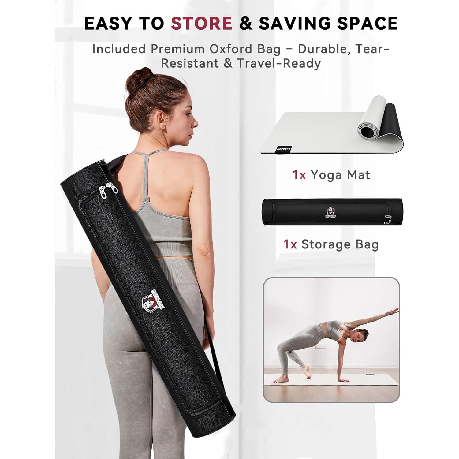 Esterilla de Yoga HAPBEAR Grande 183x76cm 5mm Antideslizante