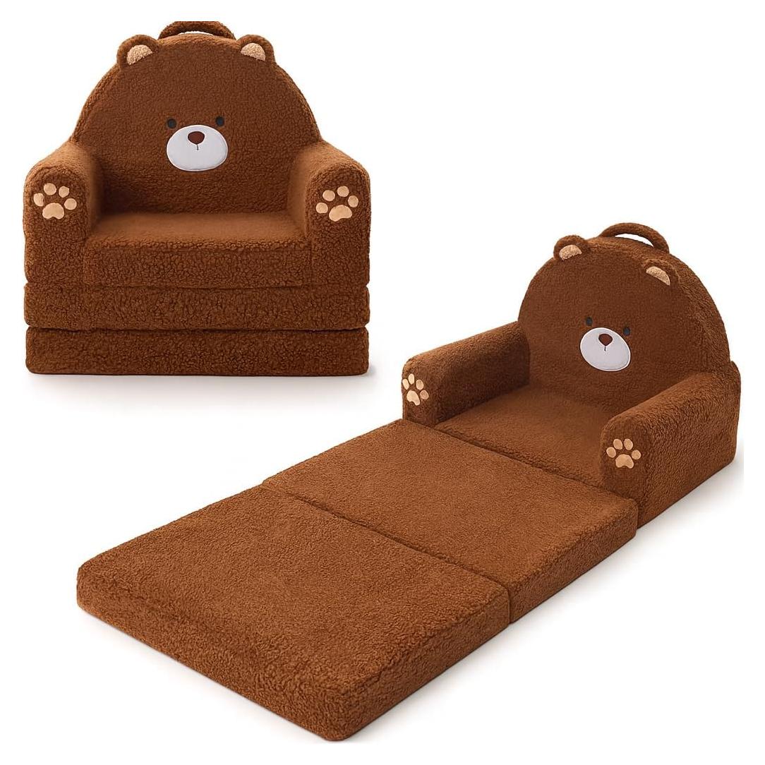 Sofá Plegable 2-en-1 MOONBEEKI para Niños Oso Mediano
