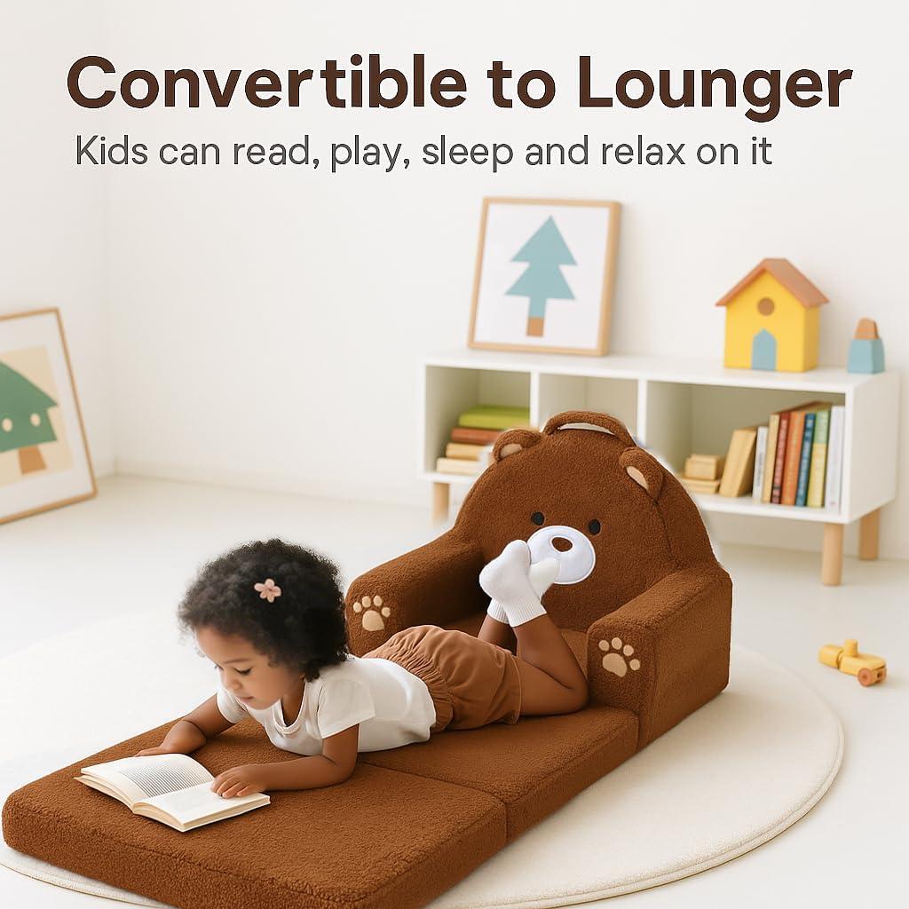 Sofá Plegable 2-en-1 MOONBEEKI para Niños Oso Mediano