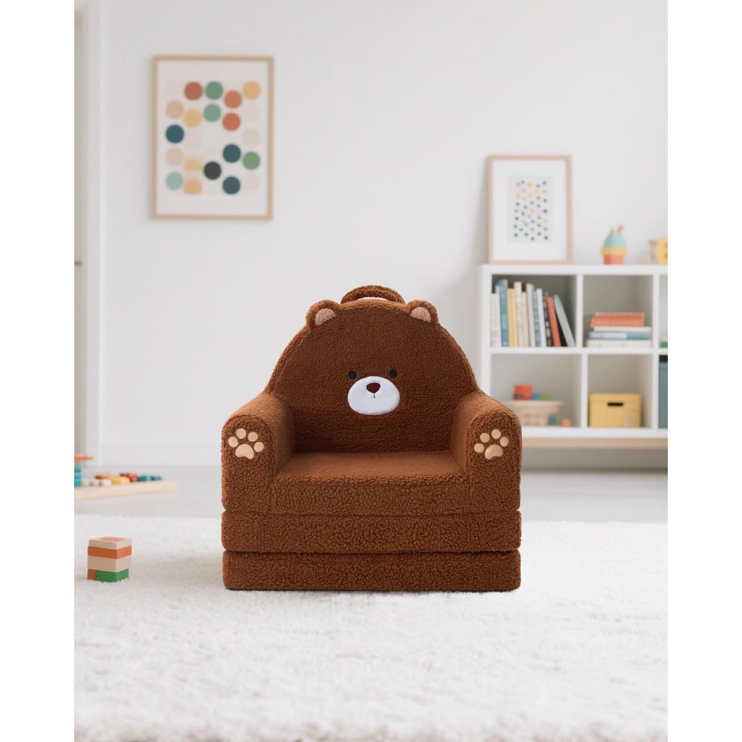 Sofá Plegable 2-en-1 MOONBEEKI para Niños Oso Mediano