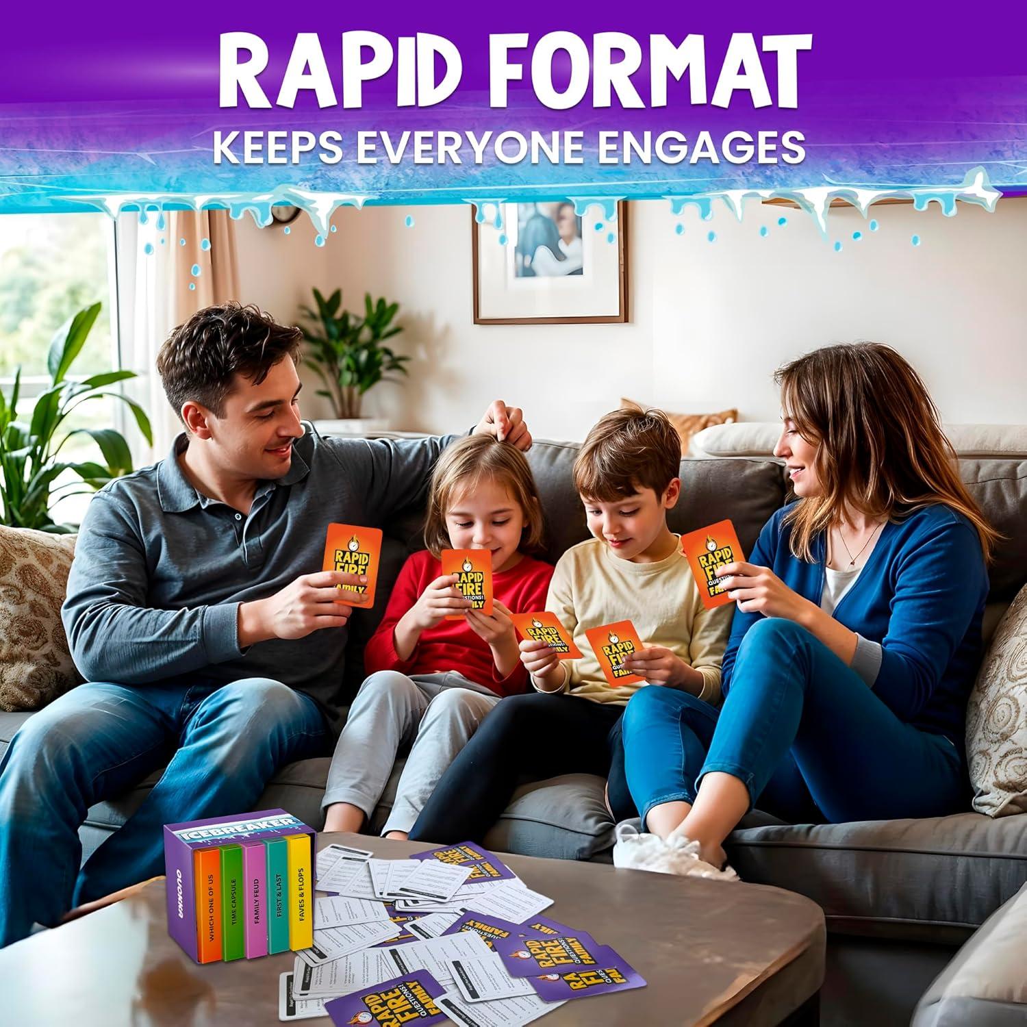 Juego de Cartas de Conversación QUOKKA Familiar Premium - 500 Preguntas