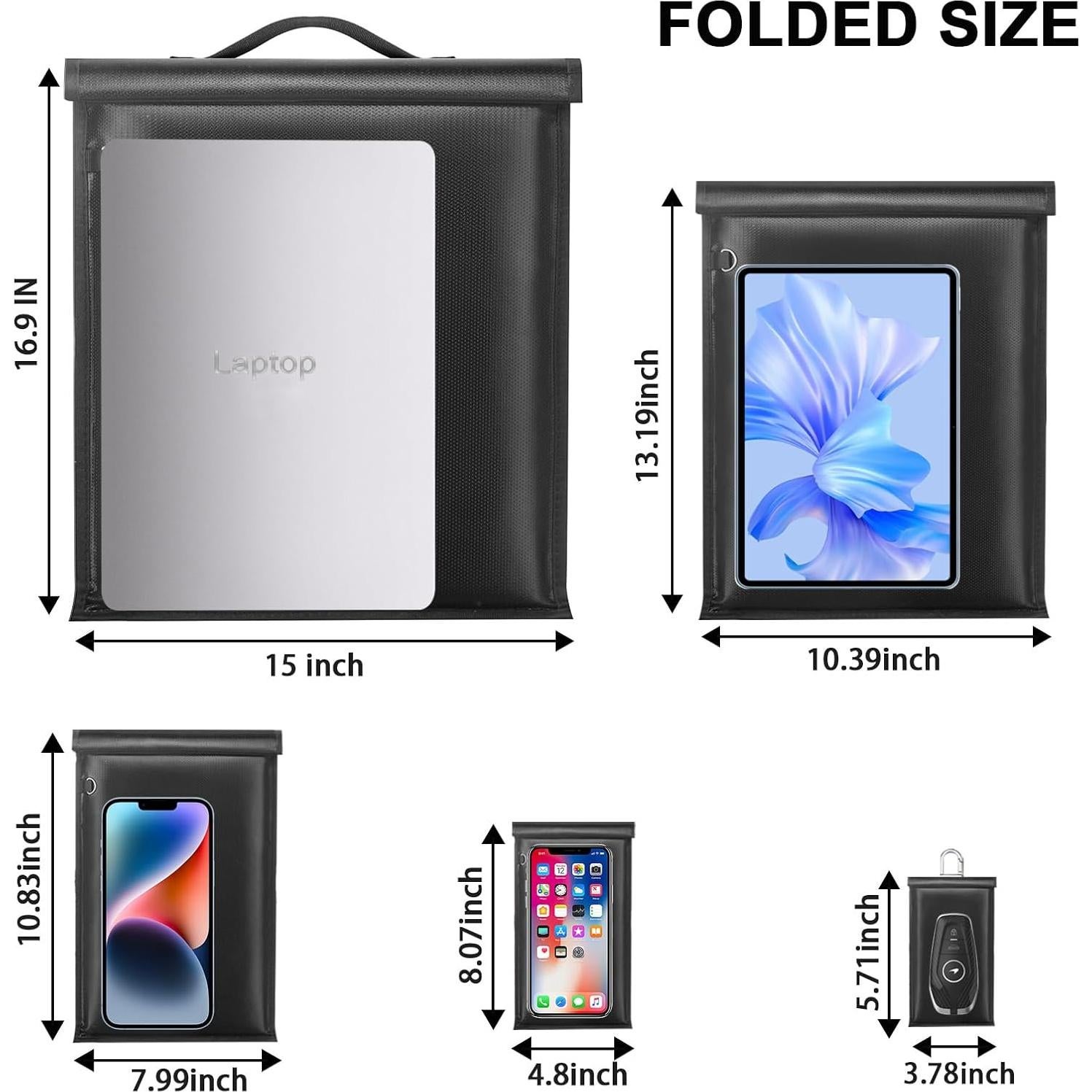 Paquete 5 Bolsas Faraday BeautyBucket, Anti-Rastreo y a Prueba de Agua