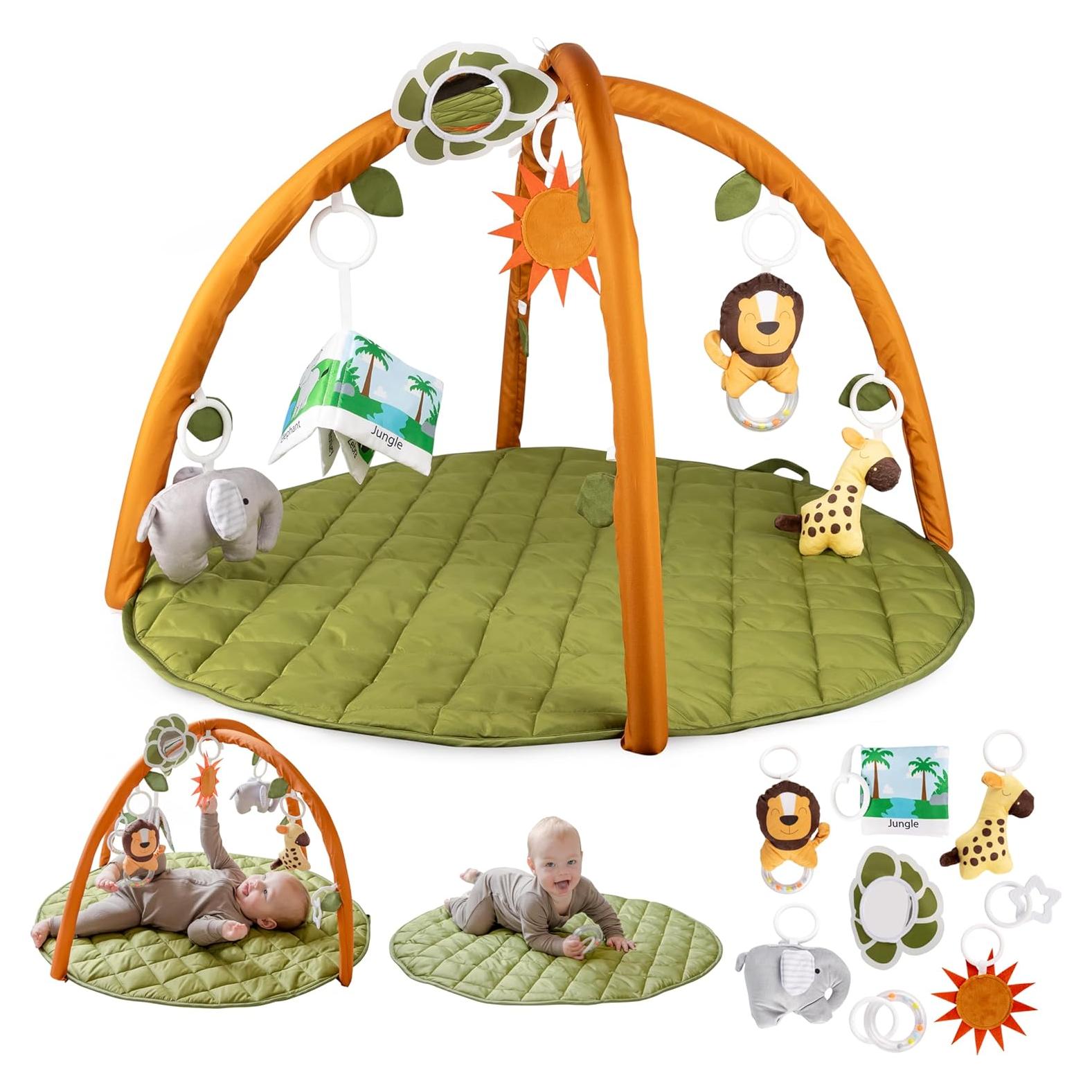 Alfombra de Actividad SnapPea para Bebés 94cm Verde/Marrón