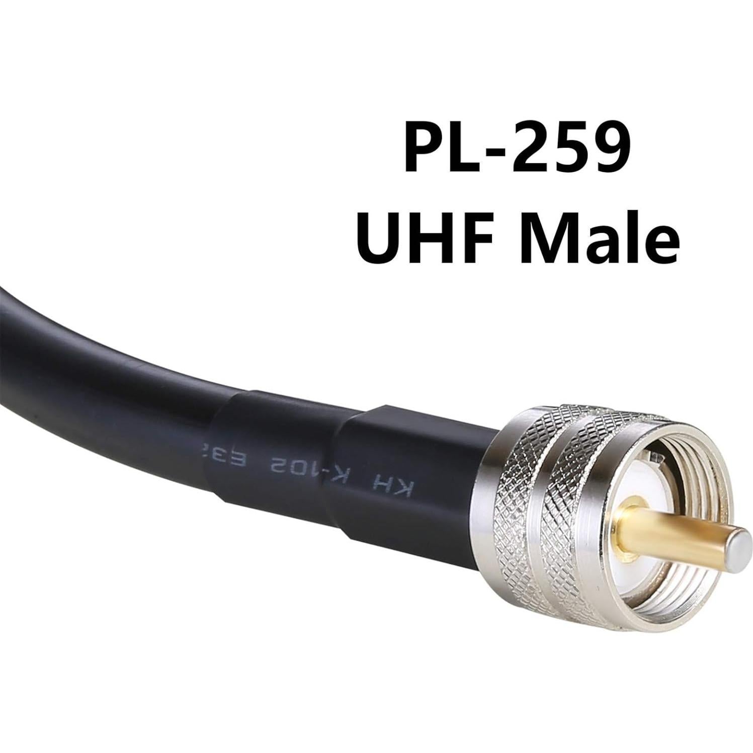 Cable Coaxial GEMEK PL259 Macho 30.48 cm 2 Paquete Cobre Puro