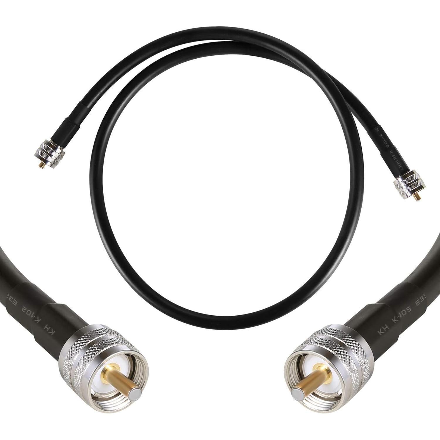 Cable Coaxial GEMEK PL259 Macho 30.48 cm 2 Paquete Cobre Puro