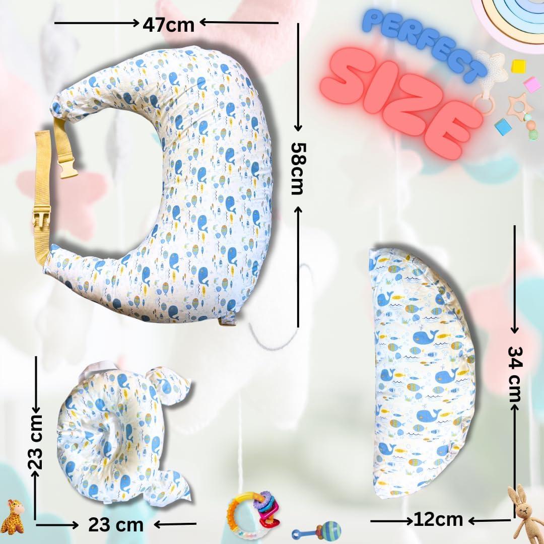 Blessique Nursing Pillow, Breast Feeding Pillow, Baby Newborn Essentials, Registry Items, Coussin Allaitement, Lounger Stuff (Pink)